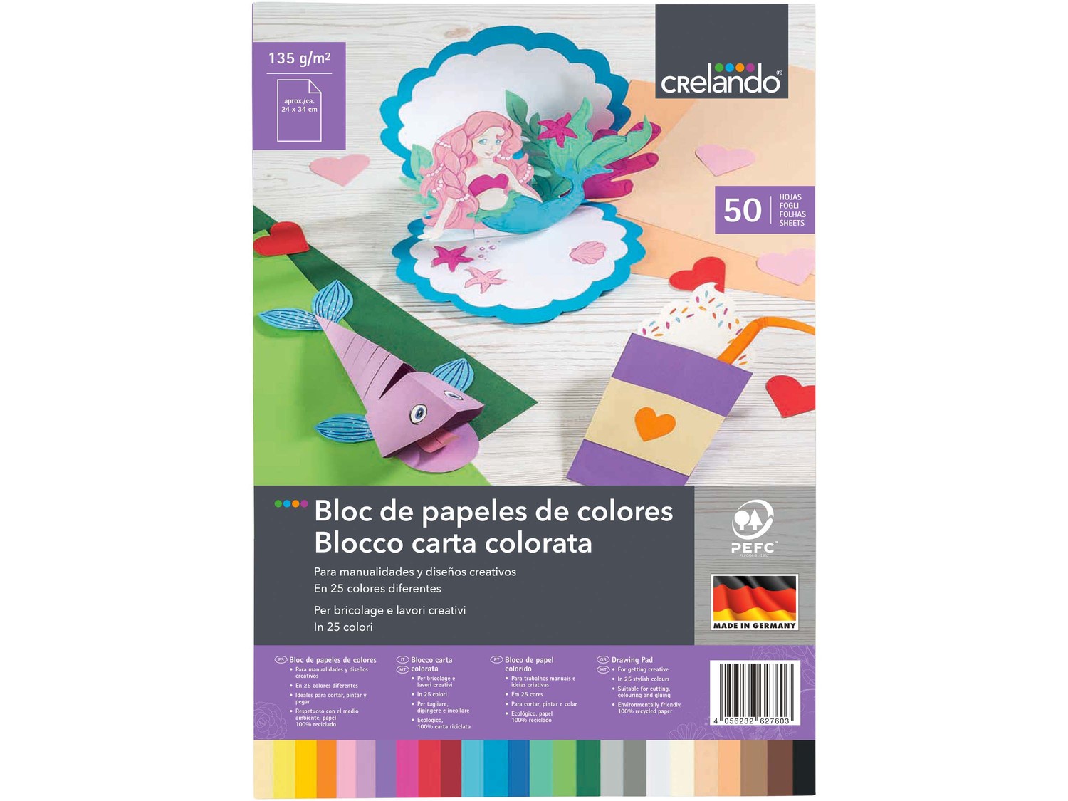Blocco carta/cartoncini colorati o carta trasparente Crelando, prezzo 2.49 € ...
