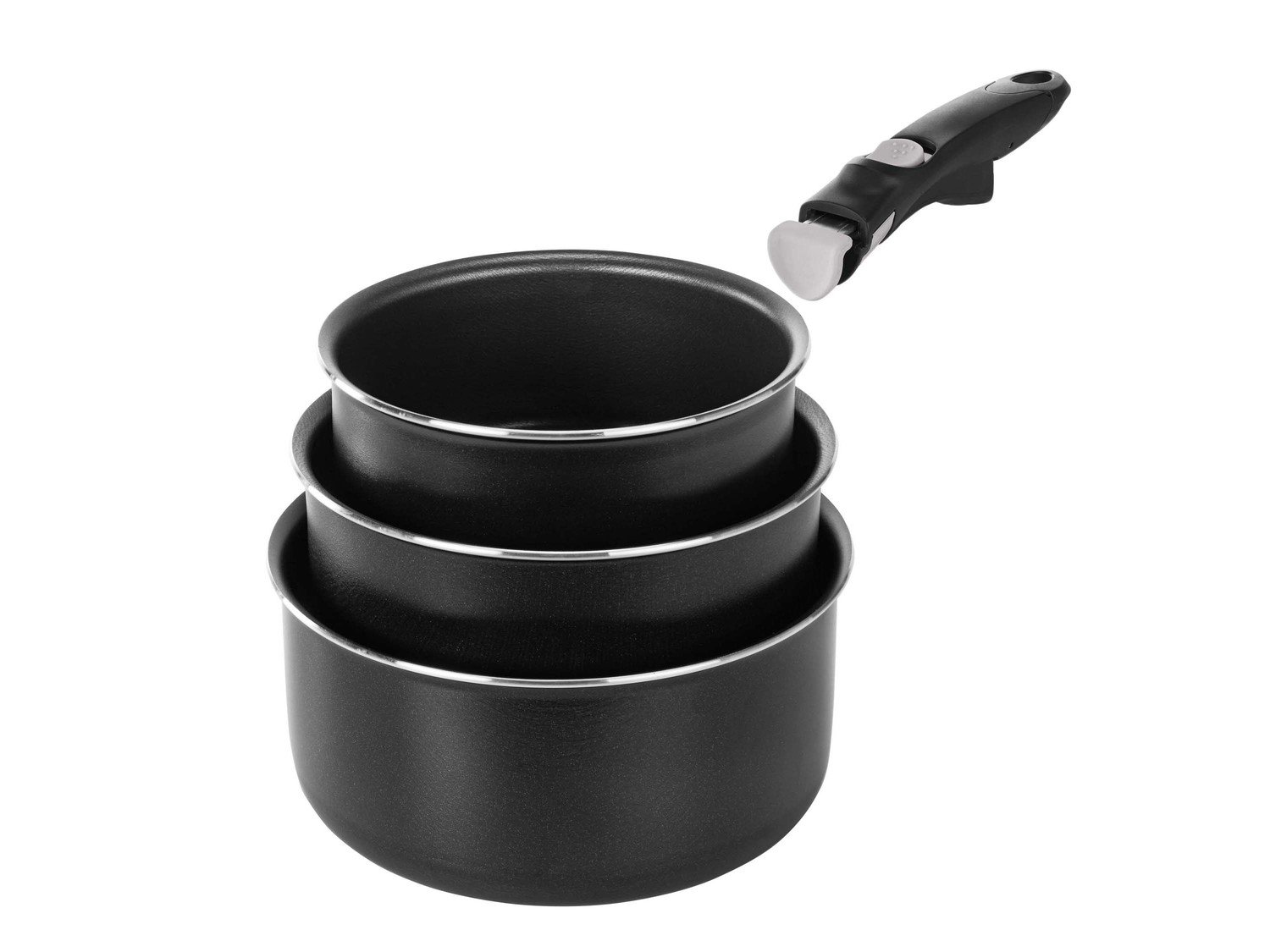 Set pentole o padelle 3 pezzi, con manico removibile Ernesto, prezzo 19.99 € ...