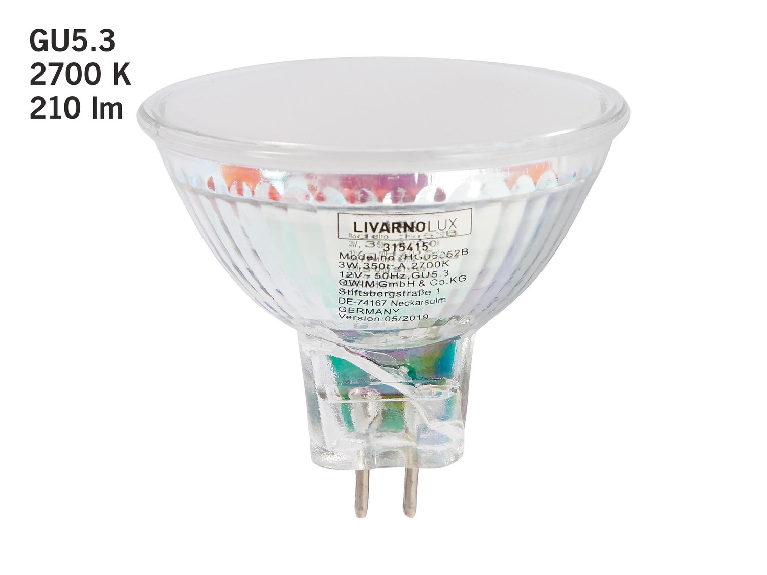 Faretto LED 3W Livarno Lux, prezzo 1.99 €
Bianco caldo
- TUV-sud-GS