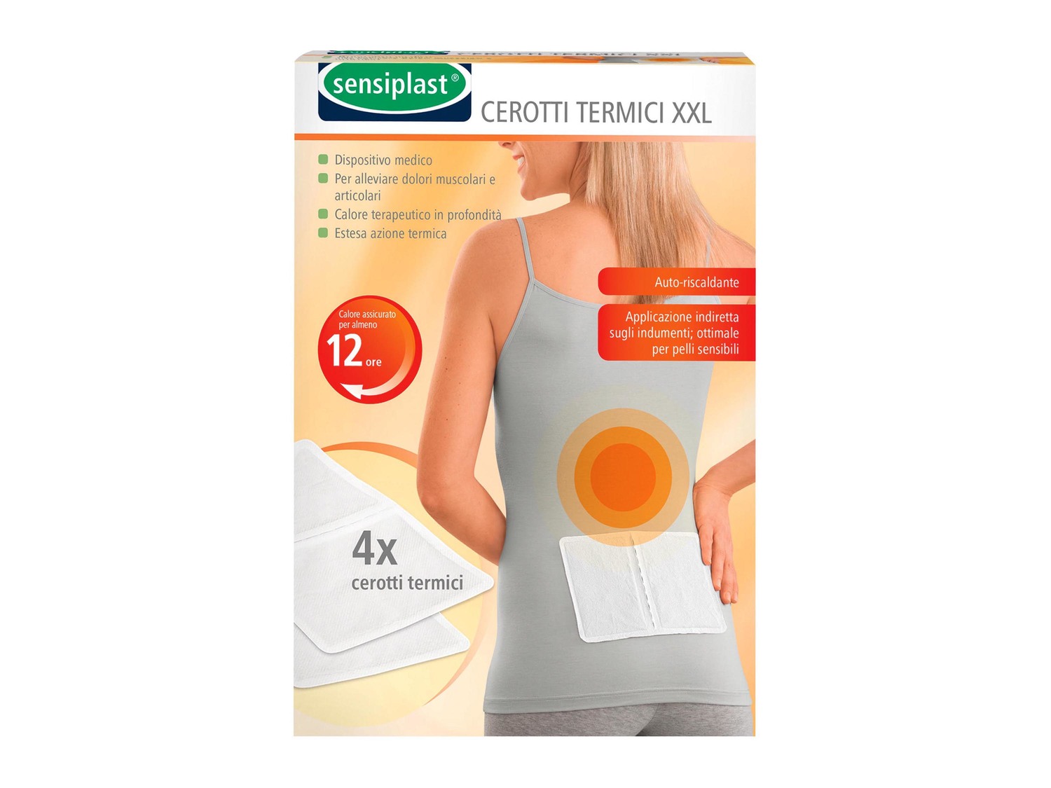 Cintura termica, cerotti termici XXL o cerotti termici per dolori mestruali Sensiplast, ...