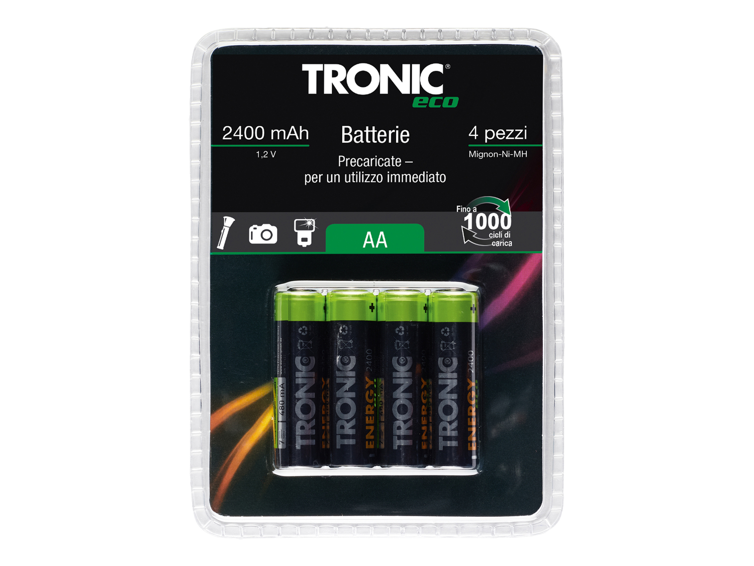 Batterie ricaricabili Tronic, le prix 3.99 €
4 pezzi
- Mignon-Ni-MH ...