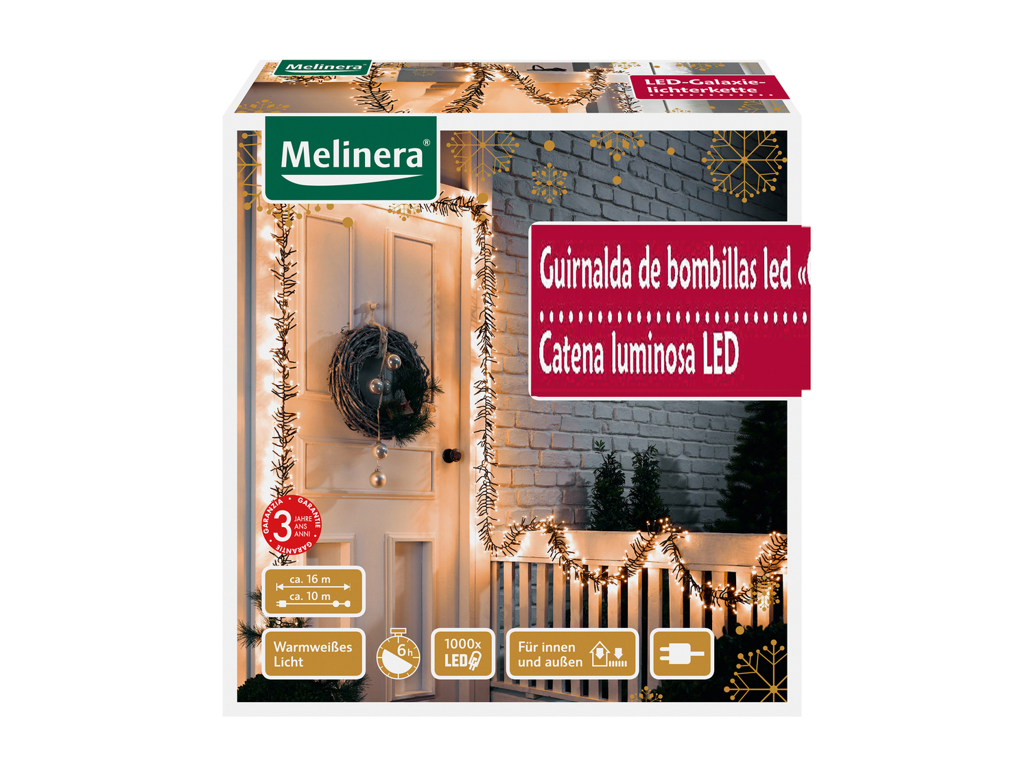 Catena luminosa 1000 LED Melinera, le prix 29.99 €
- Per ambienti interni ...