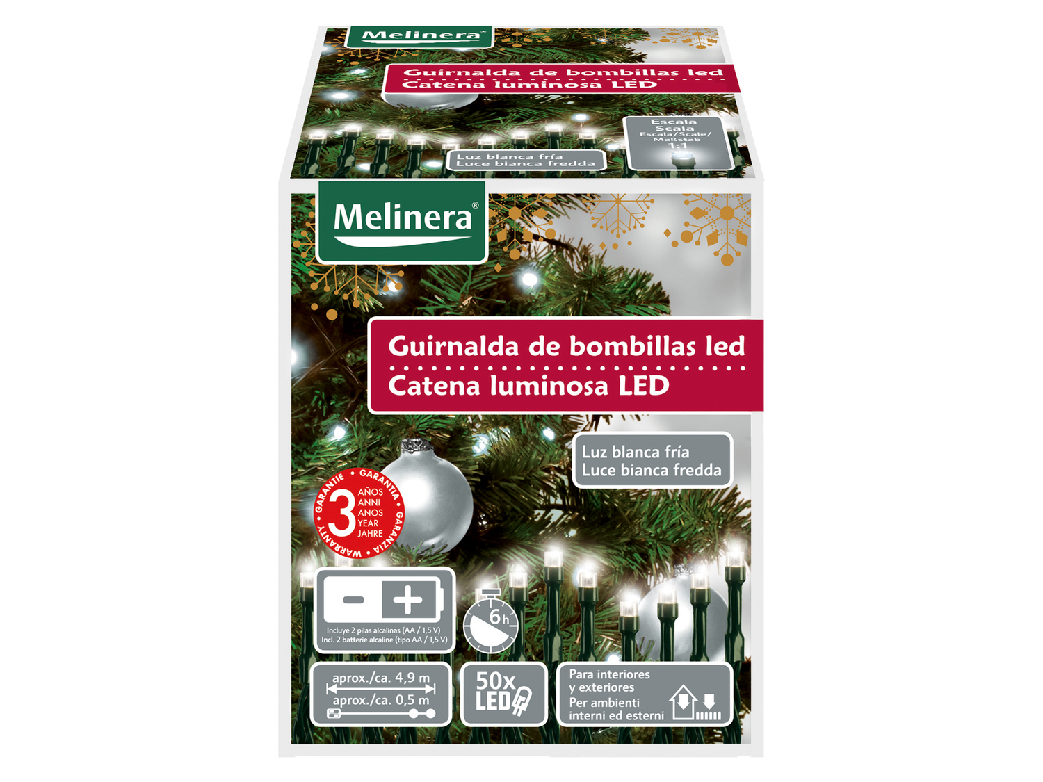 Catena luminosa LED a batteria Melinera, le prix 3.99 €
- Per ambienti ...