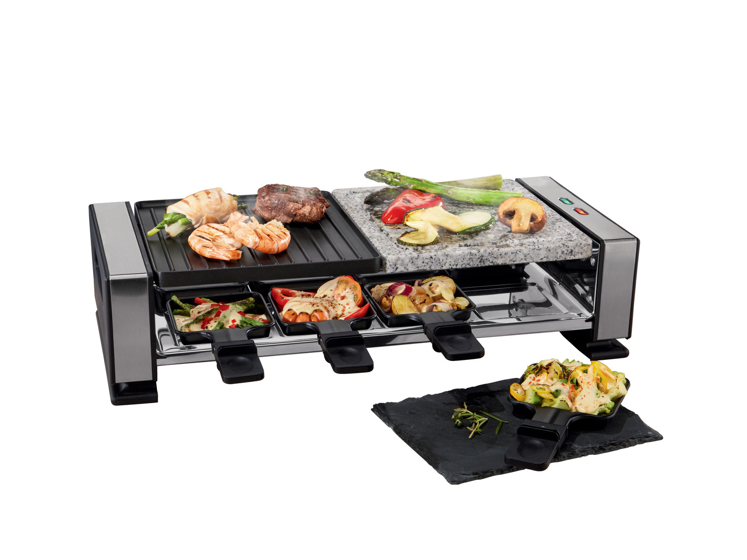 Raclette-grill Silvercrest Kitchen Tools, le prix 29.99 €
- Con pietra ...