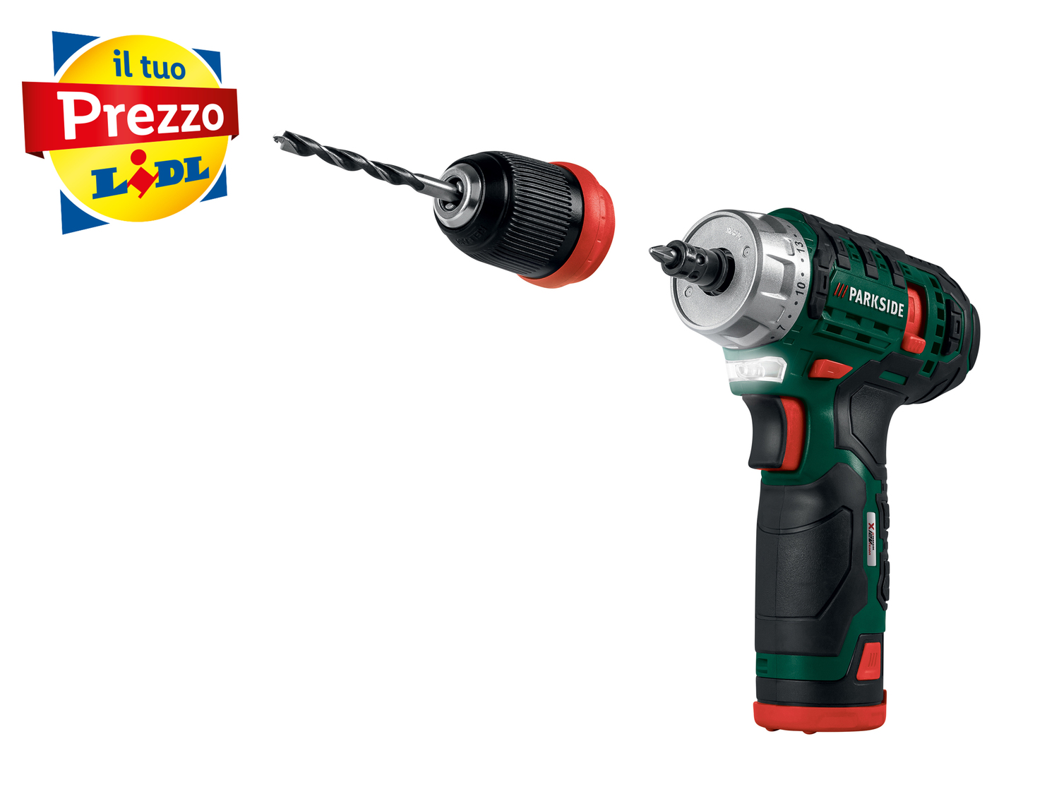 Trapano avvitatore ricaricabile Parkside, le prix 39.99 €
- Mandrino a serraggio ...