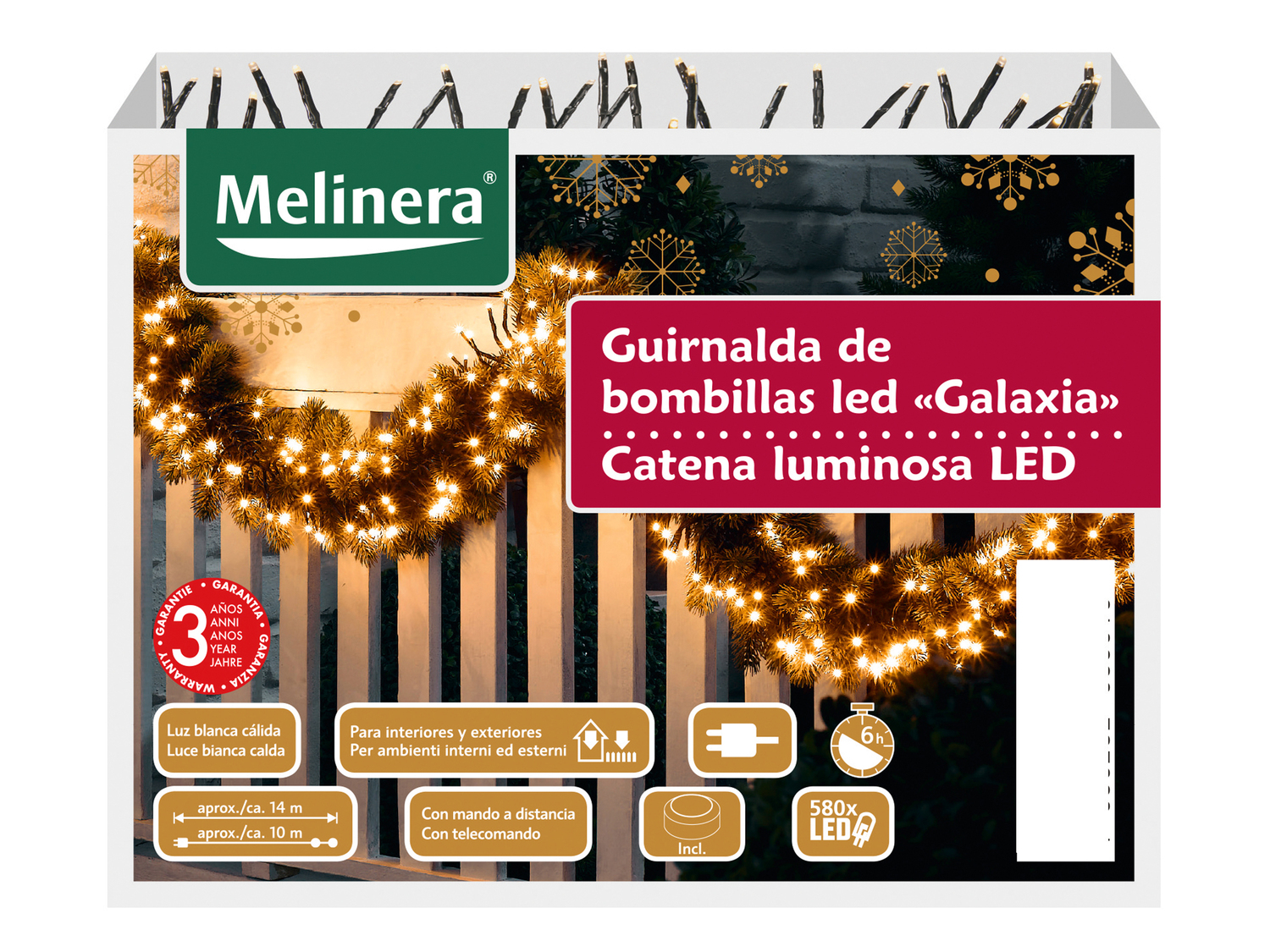 Catena luminosa 580 LED Melinera, prezzo 14.99 €
- 8 effetti luminosi ...