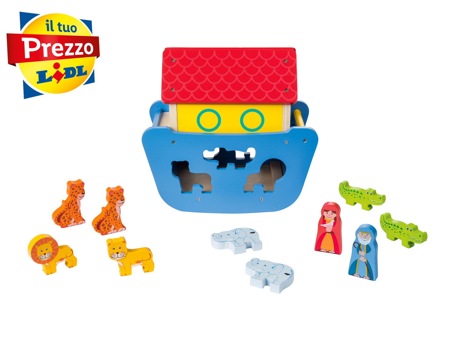 Pista per biglie, arca di Noè o trenino con costruzioni in legno Playtive Junior, ...