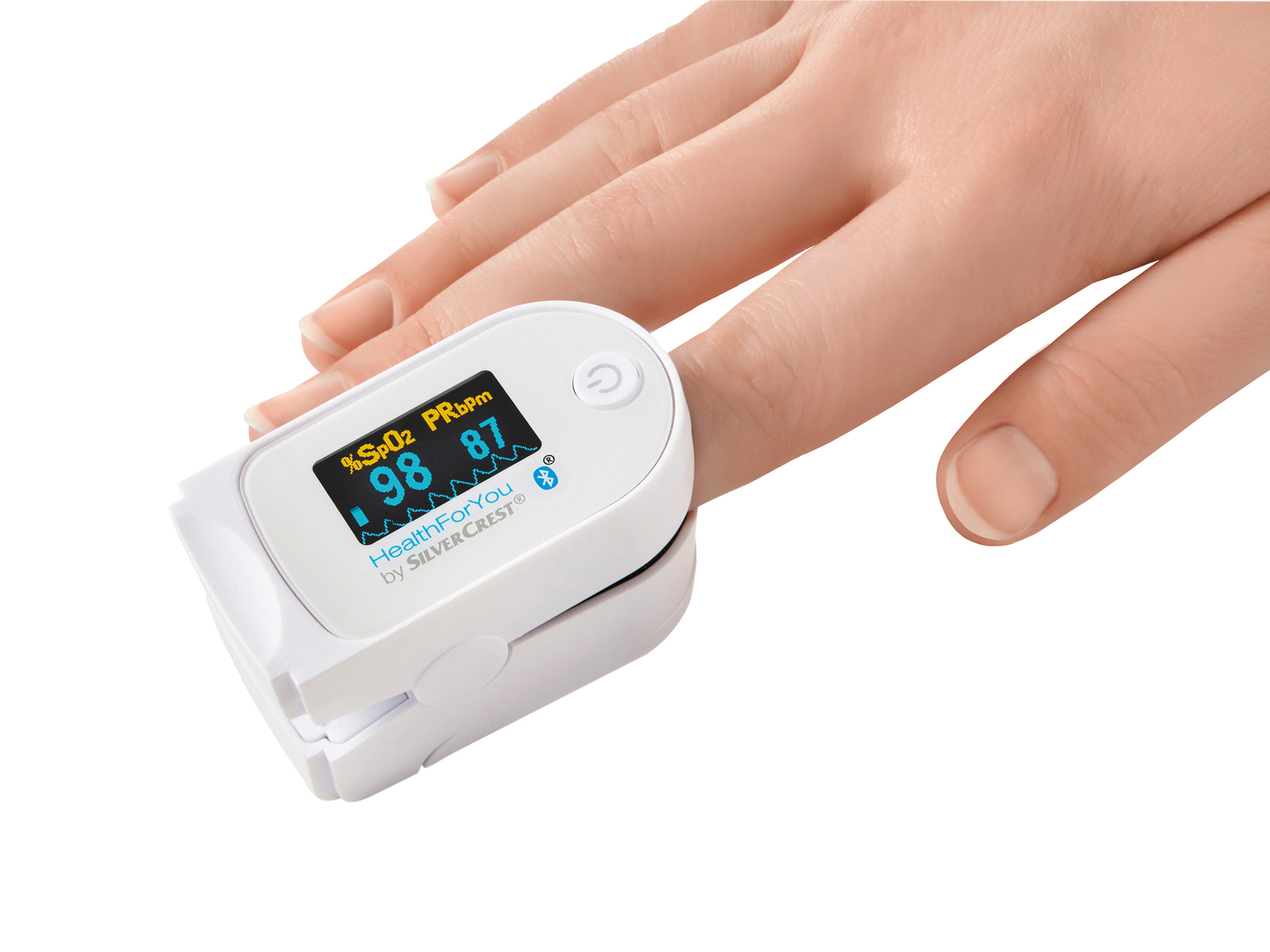 Pulsossimetro HealthForYou Silvercrest, prezzo 24.99 €
Con App
- Rileva la ...