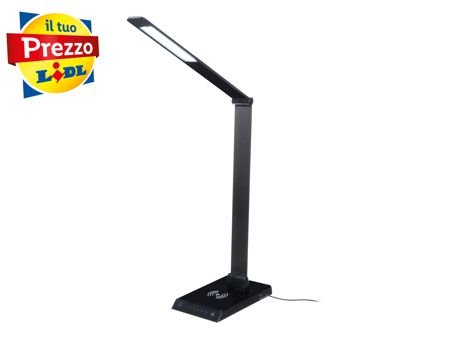Lampada LED per scrivania con caricabatterie ad induzione Livarno Lux, prezzo 29.99 ...
