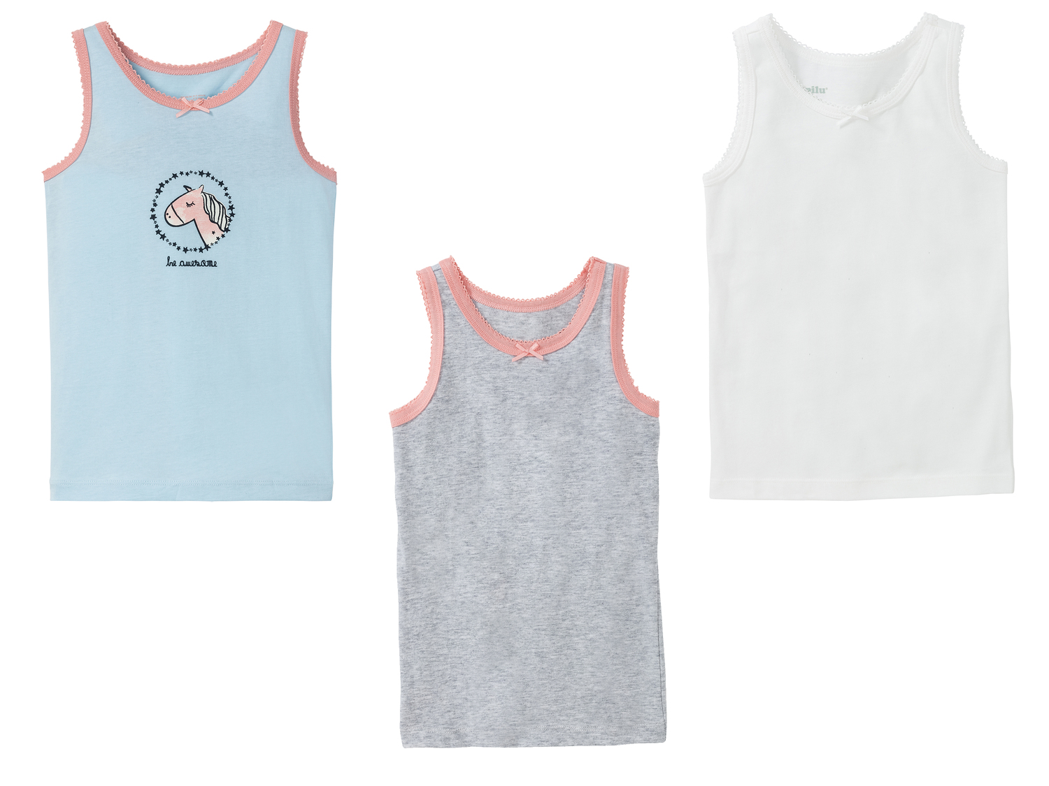 Canotta da bambina Lupilu, prezzo 4.99 €
3 pezzi - Misure: 2-6 anni
- ...