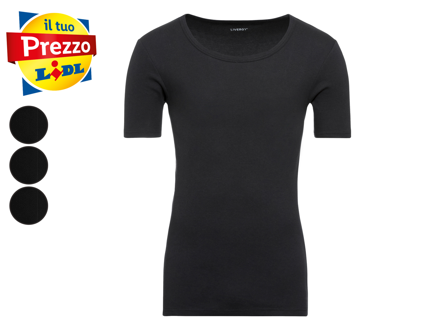 T-Shirt intima da uomo Livergy, prezzo 7.99 €
3 pezzi - Misure: M-XL ...