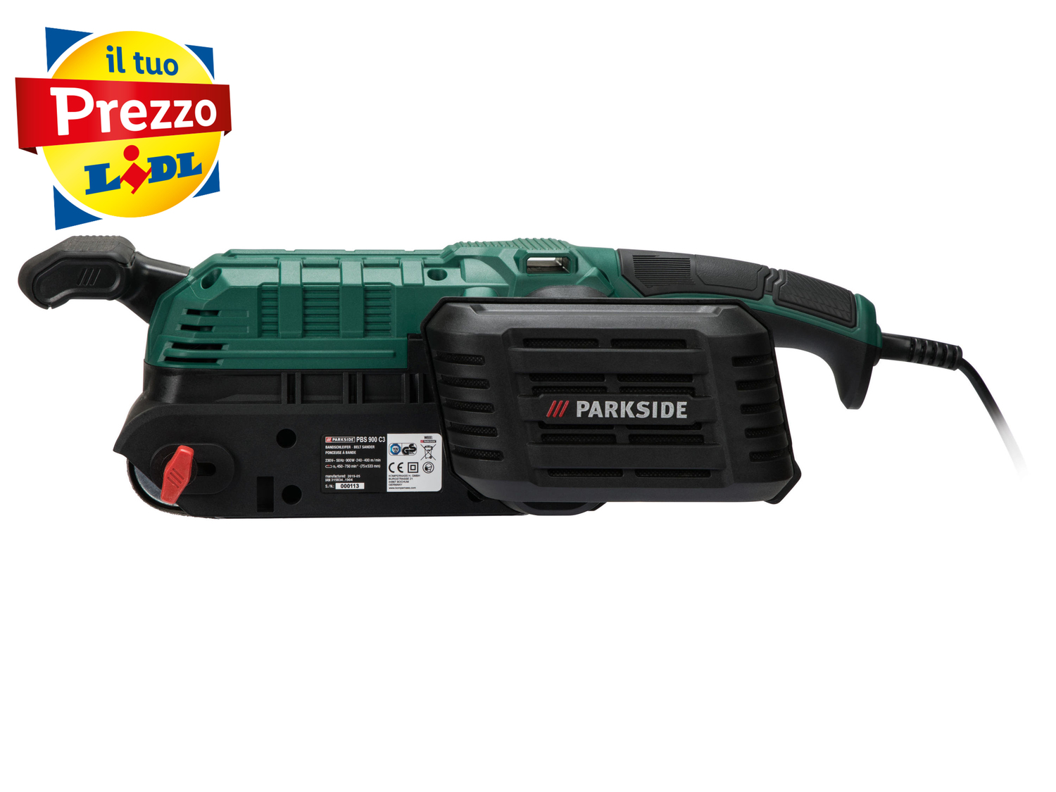 Levigatrice a nastro Parkside PBS 900 C3, prezzo 34.99 €
- Rotella di regolazione ...