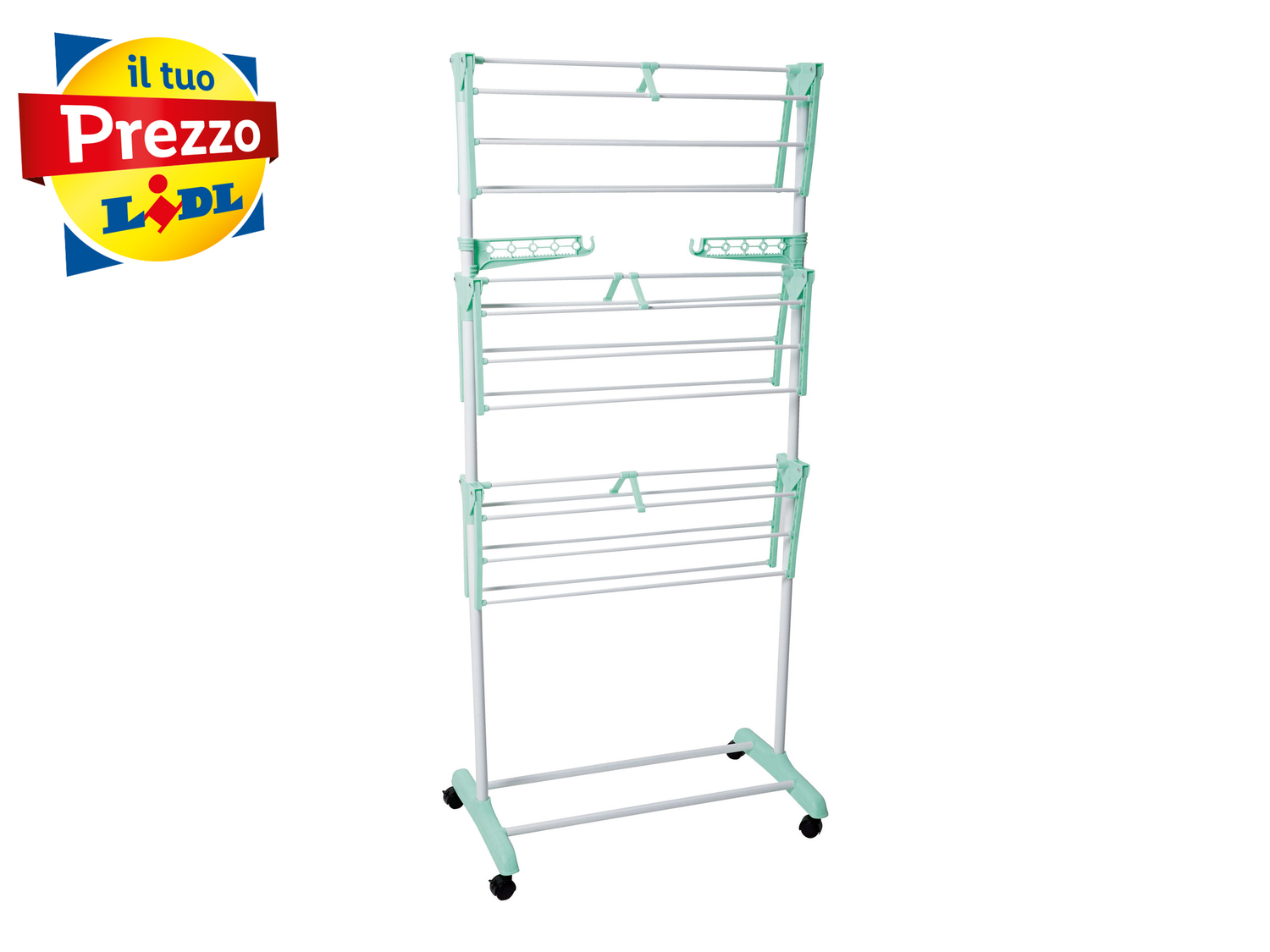 Stendibiancheria a torre AquaPur, prezzo 17.99 €
- 2 porta appendini orientabili ...