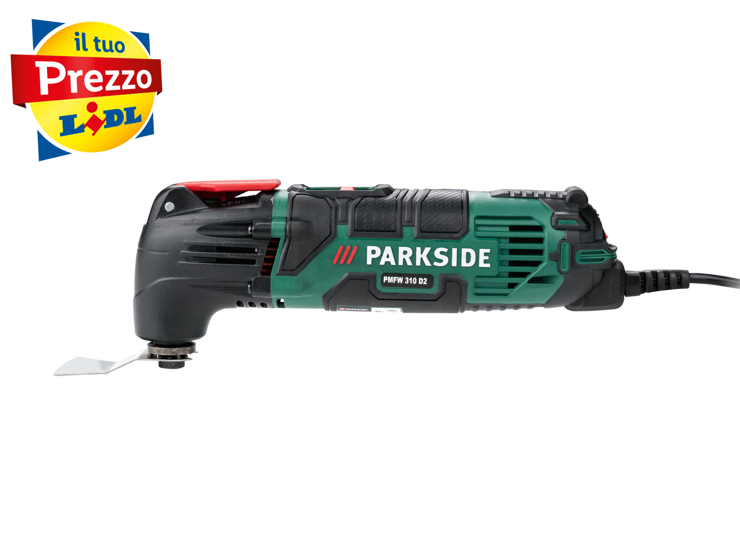 Elettroutensile multiuso Parkside PMFW 310 D2, prezzo 29.99 €
- Tecnica di oscillazione ...