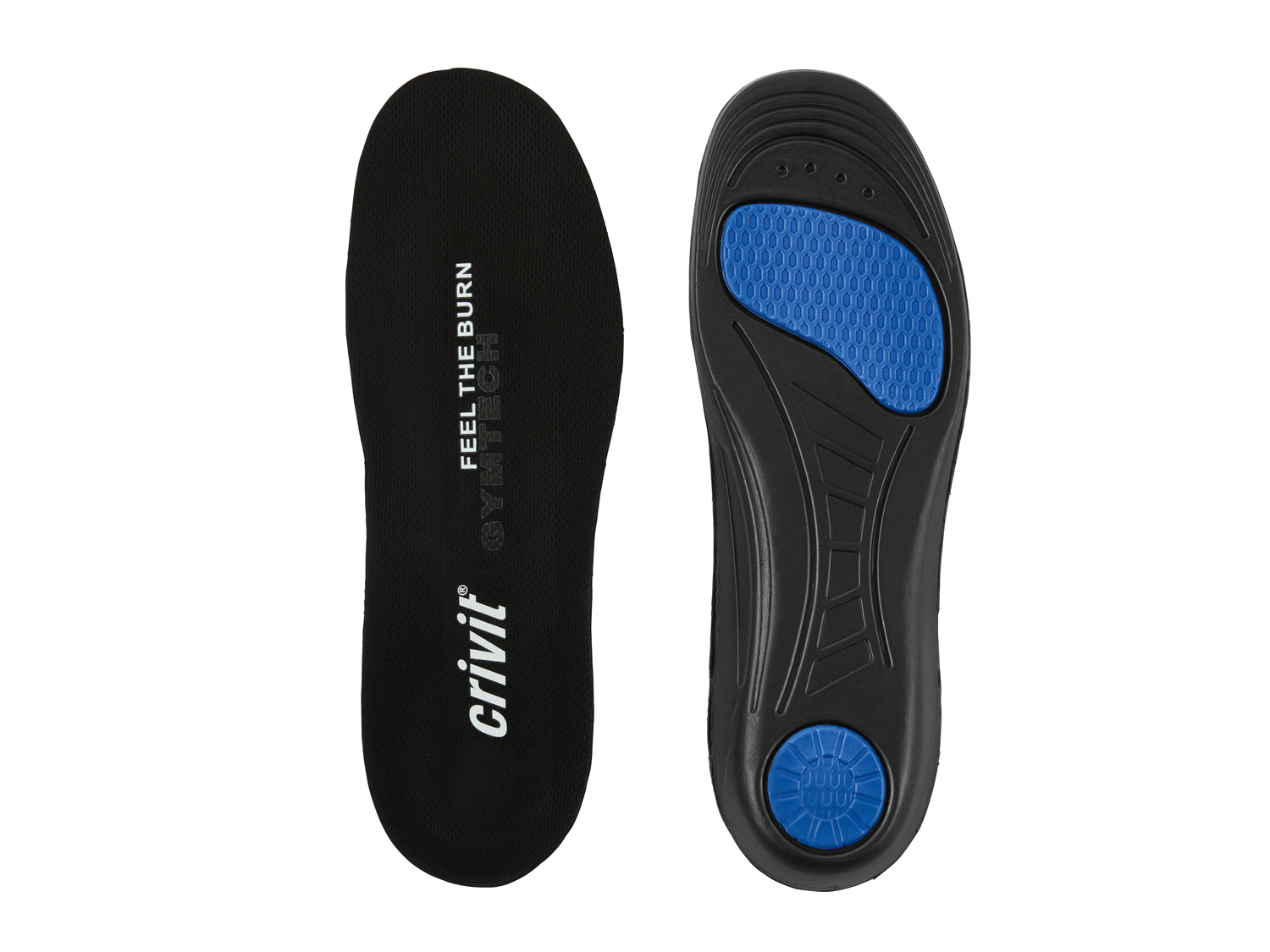 Solette anatomiche Crivit, prezzo 3.99 €
Misure: 36-45
- Stabilizza il tallone ...