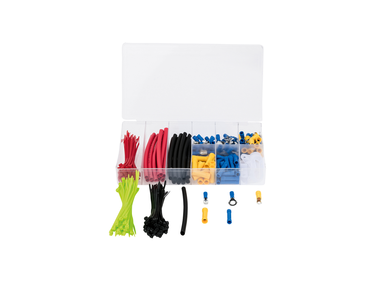 Set per cavi Powerfix, prezzo 3.99 €
- Morsetti a coccodrillo
- Set fascette ...