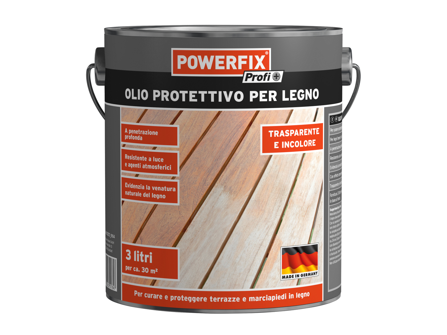 Olio protettivo per legno Powerfix, prezzo 11.99 €
3 L
- Resistente ...