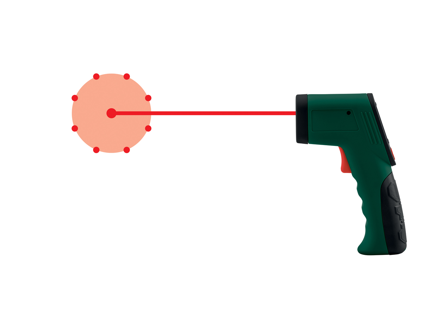 Misuratore di temperatura ad infrarossi Parkside, prezzo 16.99 € 
- Laser a 8 ...