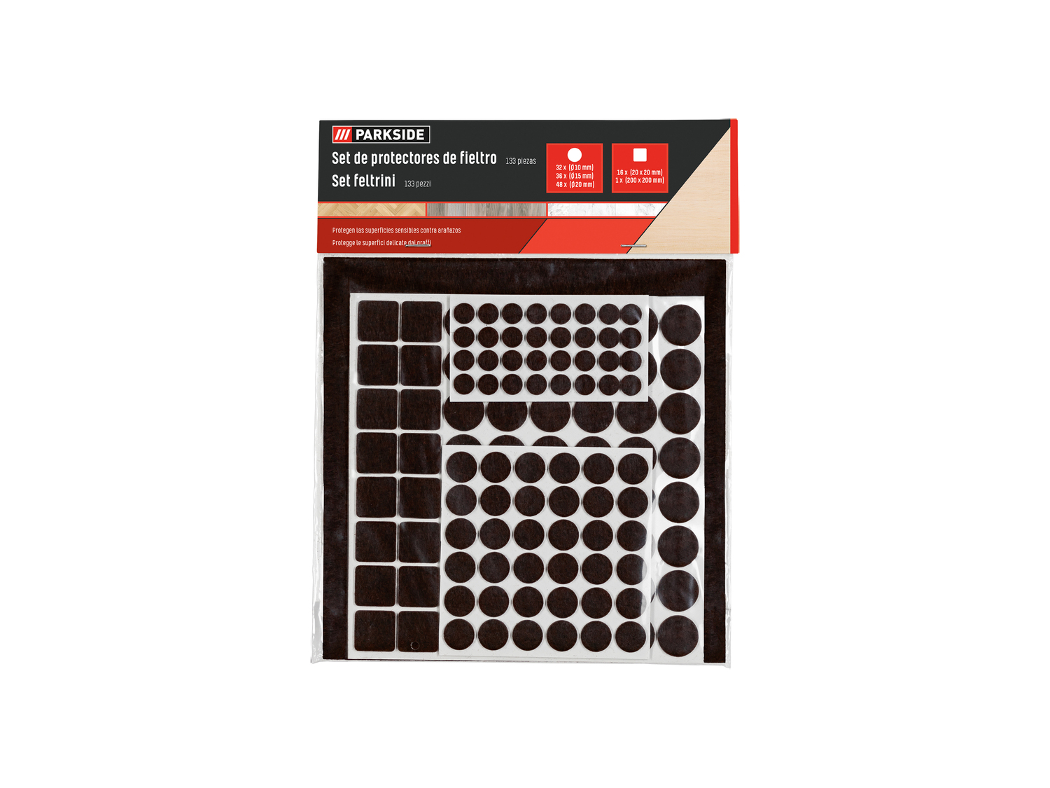 Set feltrini o pad protettivi Parkside, prezzo 1.99 €
Caratteristiche