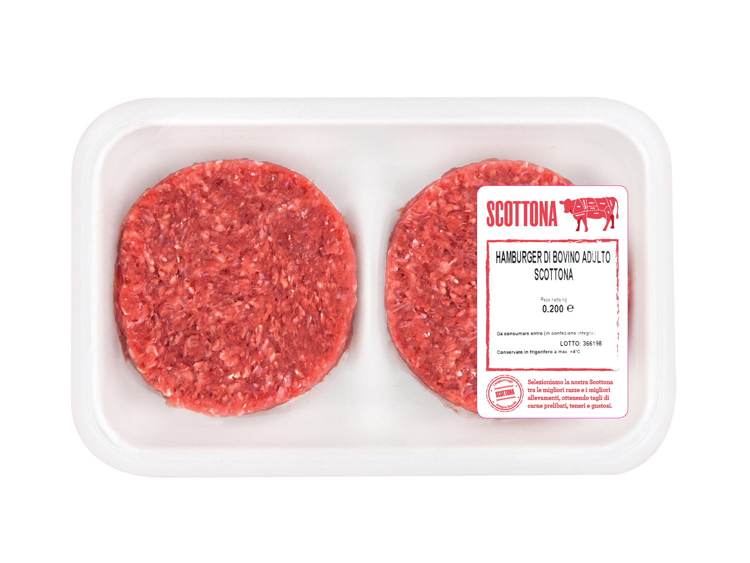 Hamburger di scottona , prezzo 1.59 €
- Teneri e veloci da preparare