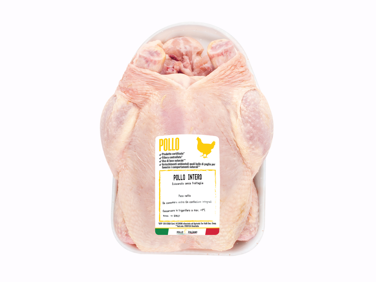 Pollo intero , prezzo 3.19 €
- Da polli allevati con:
- Uso di luce naturale
- ...
