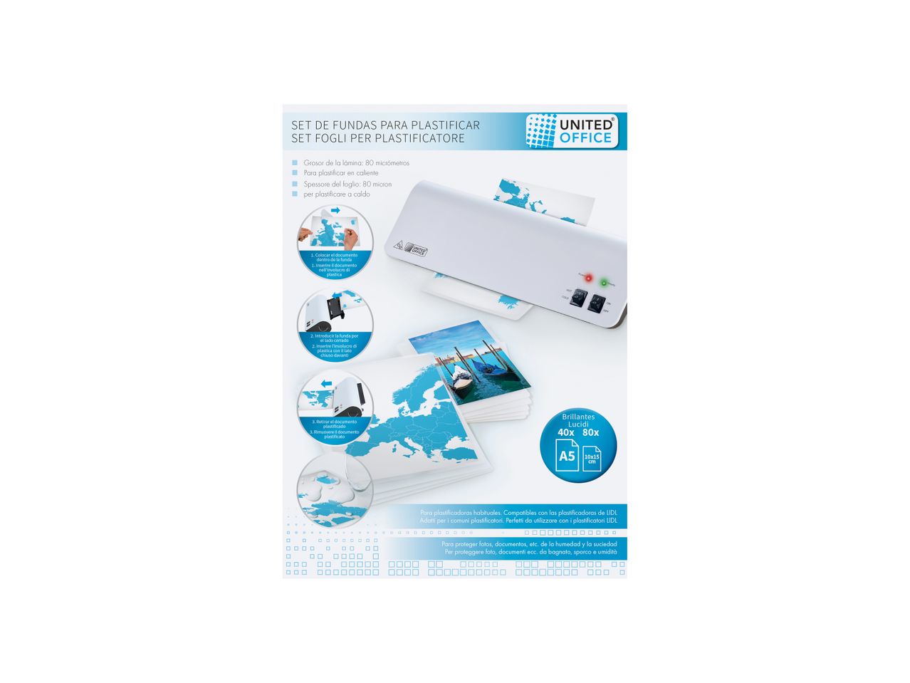 Fogli per plastificatore A4 o A5 + 10 , prezzo 4.99 EUR
Fogli per plastificatore ...