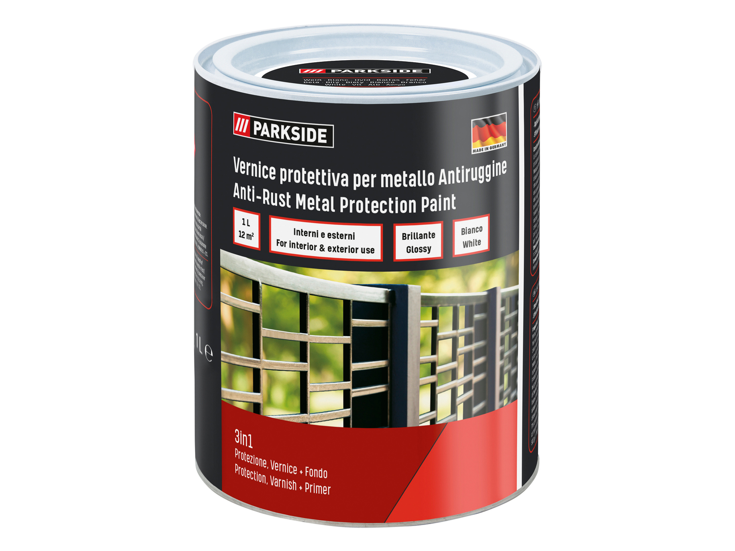Vernice protettiva antiruggine per metallo Parkside, prezzo 5.99 €
1 L
- Per ...