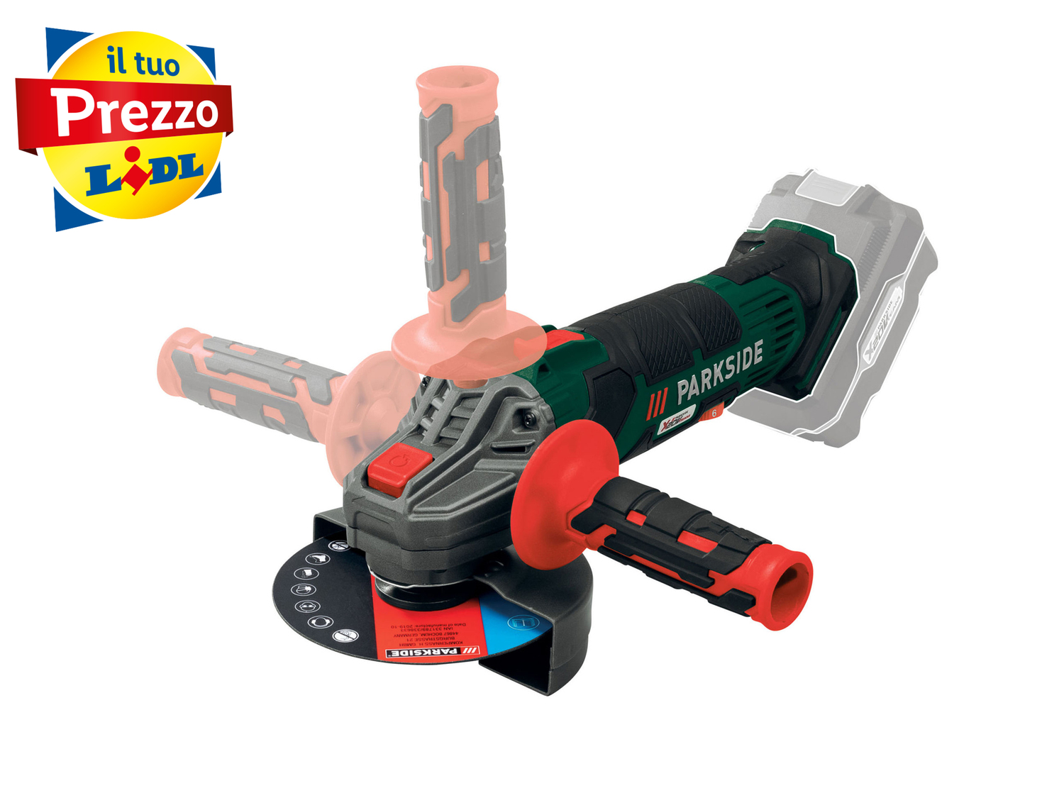 Smerigliatrice angolare ricaricabile Parkside Parkside, X20VTeam, prezzo 39.99 € ...