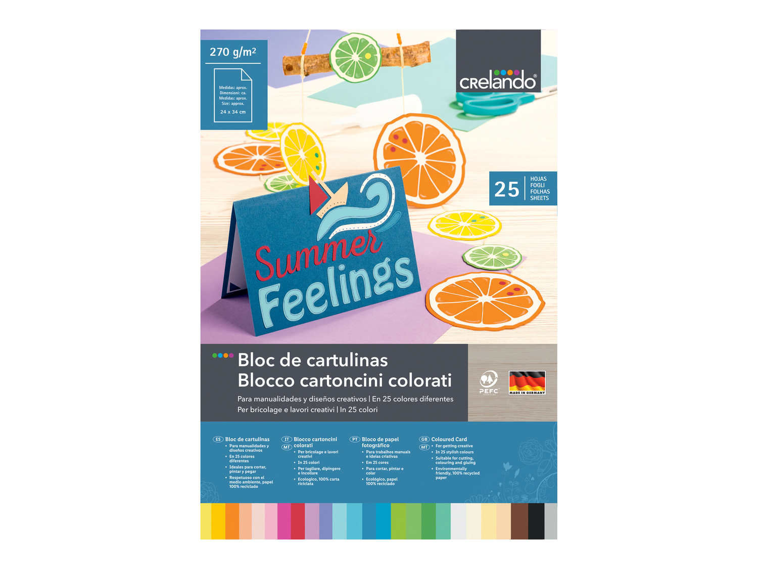 Blocco carta / cartoncini colorati Crelando, prezzo 2.49 €
- In 25 colori
Questo ...