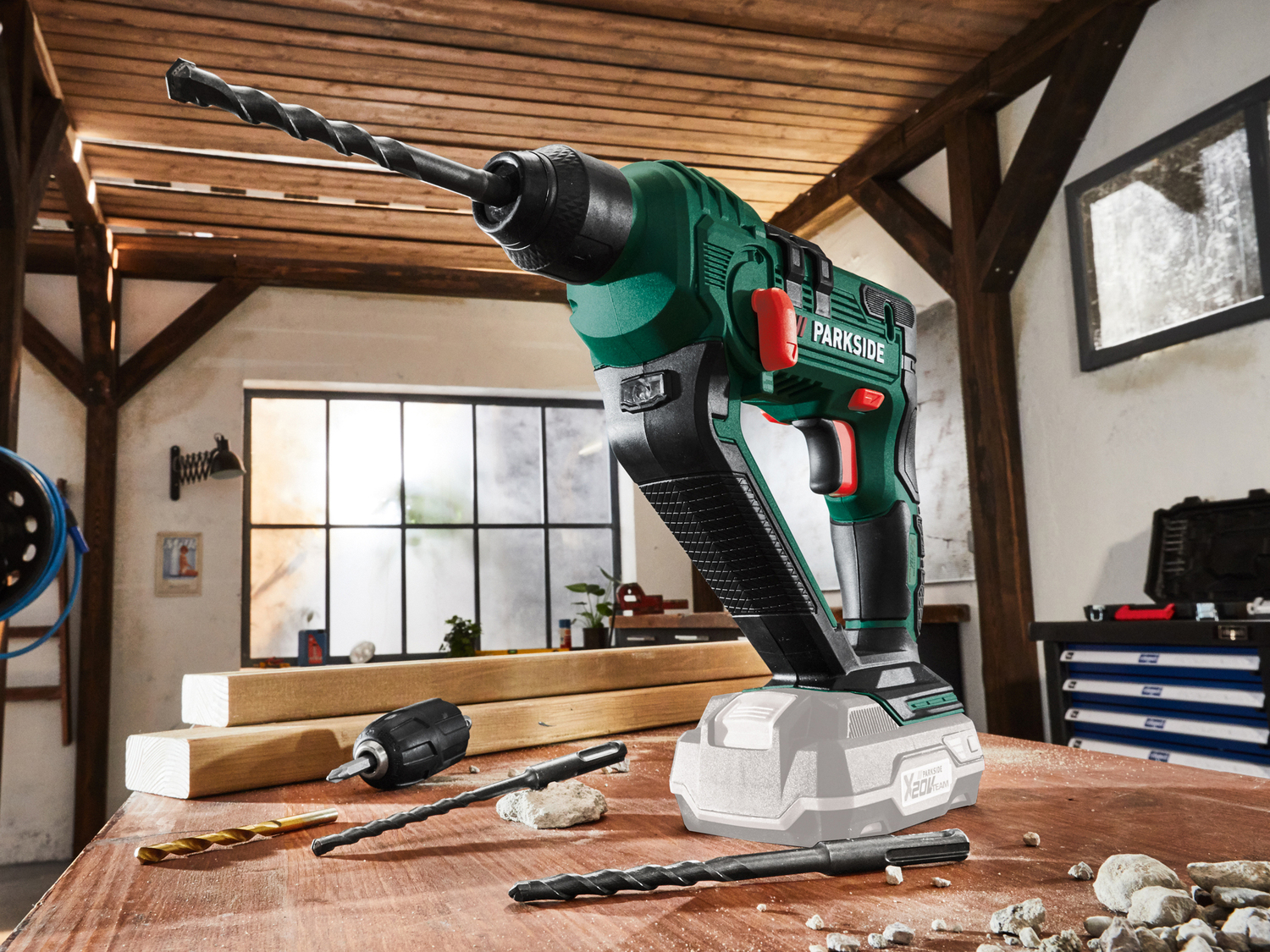 Trapano battente ricaricabile Parkside, X20VTeam, prezzo 29.99 €
Parkside X ...