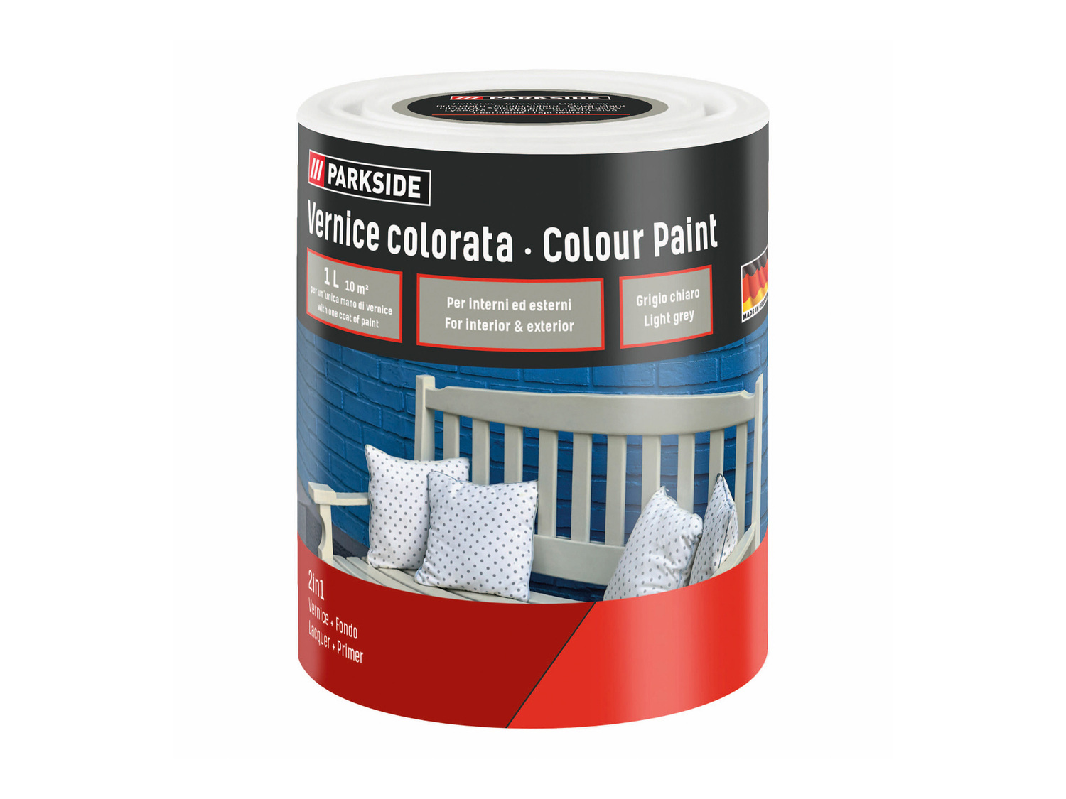 Vernice colorata, bianca o per lavagna Parkside, prezzo 4.99 €
1 L
Caratteristiche
...