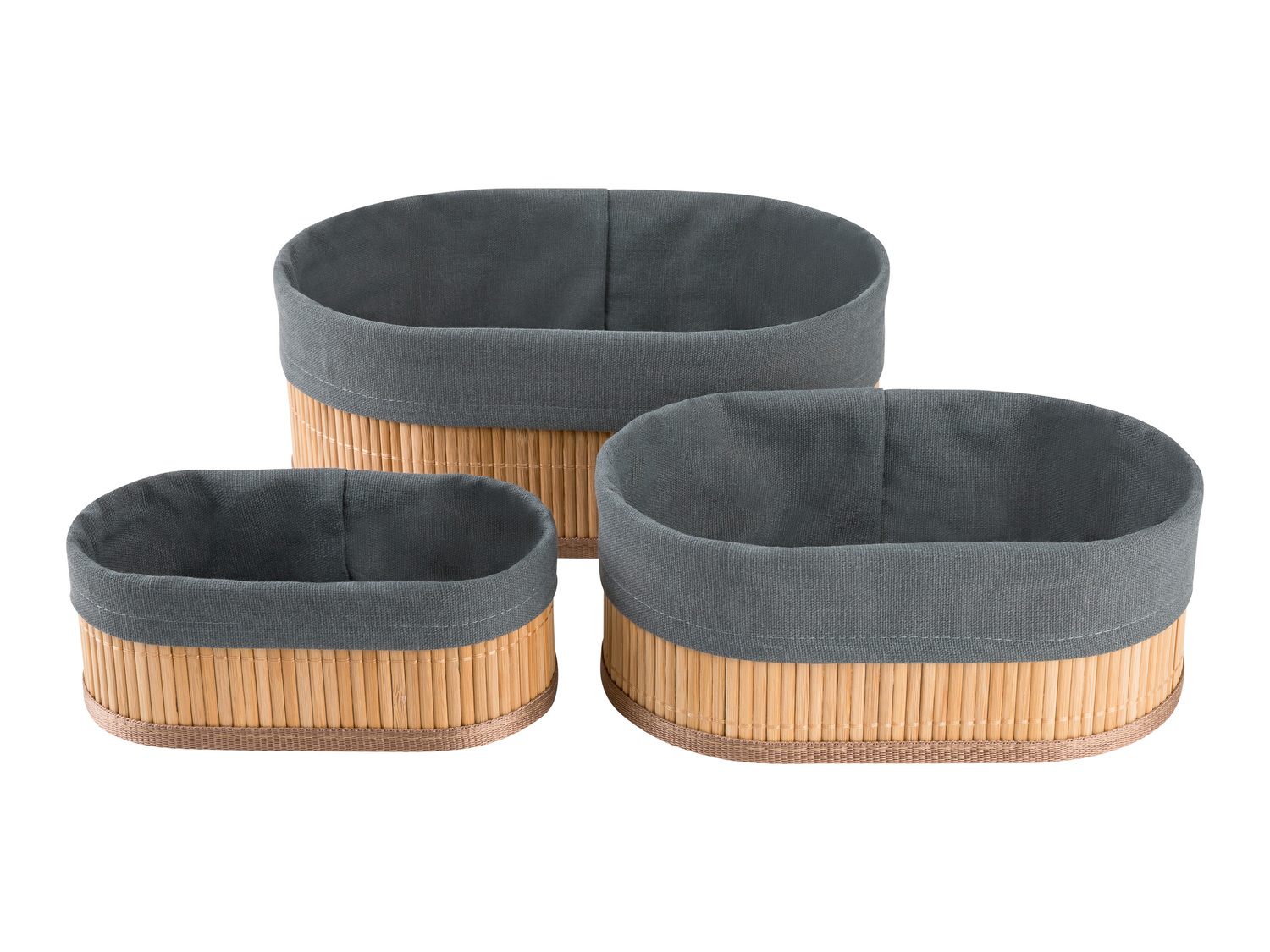 Set cestini in bambù Livarno Living, prezzo 7.99 €
3 pezzi
- Con inserto ...