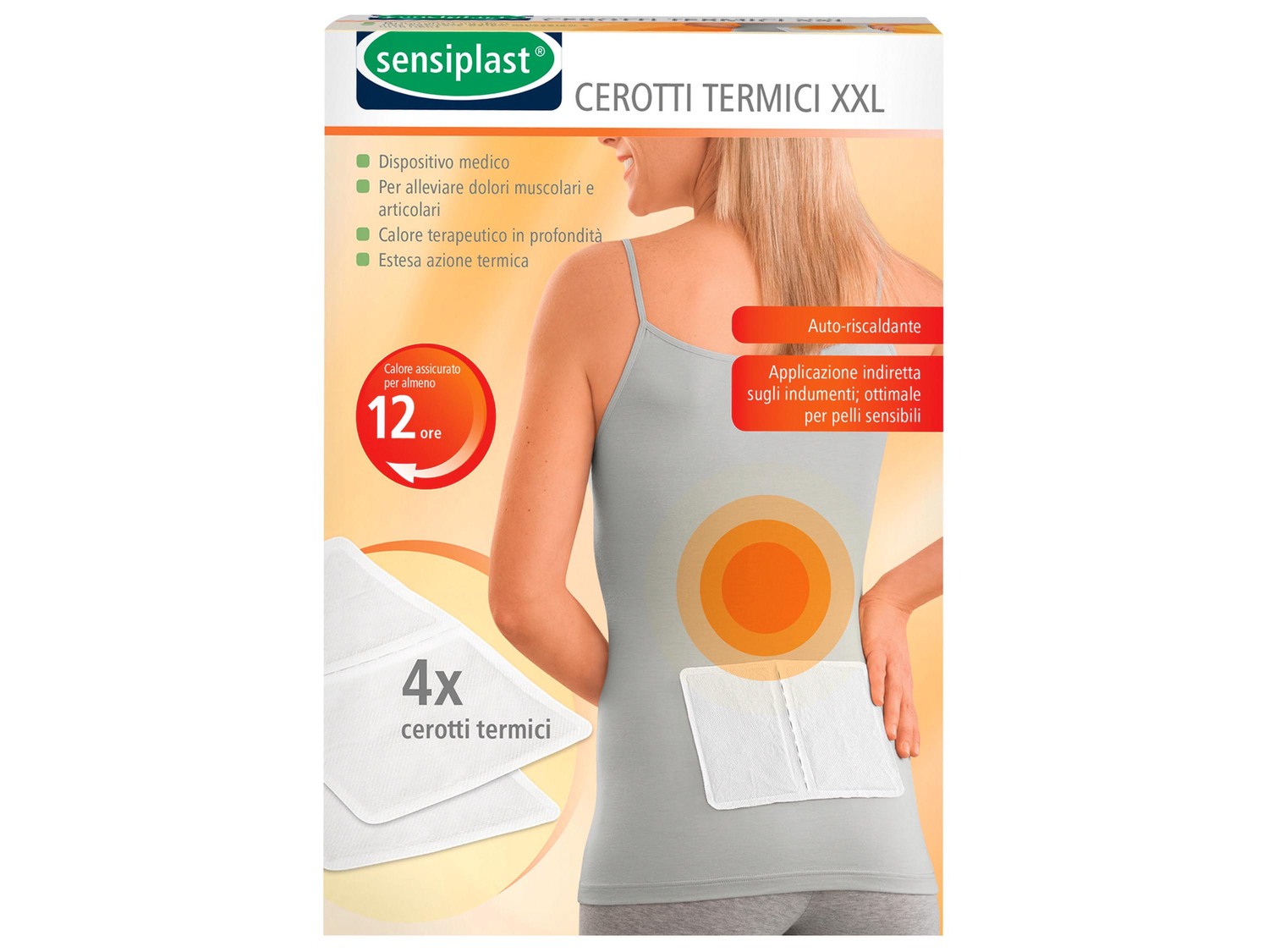 Fascia termica, cerotti termici XXL o cerotti termici per dolori mestruali Sensiplast, ...