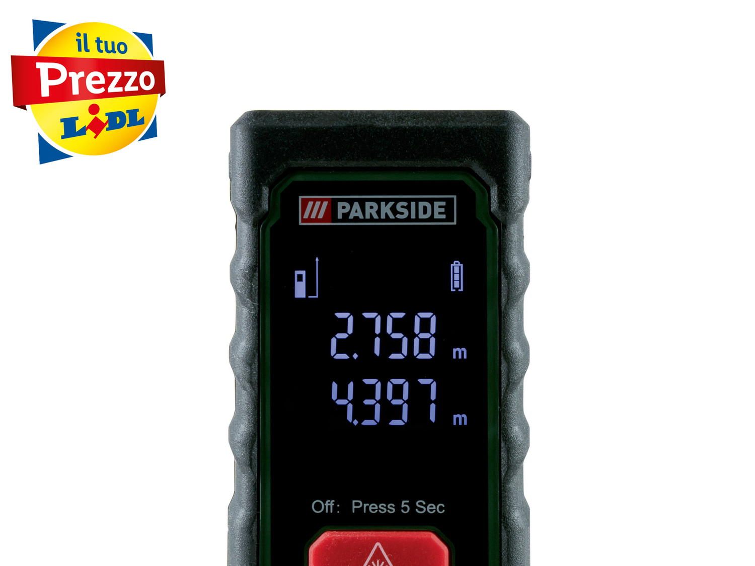 Misuratore di distanza laser Parkside, prezzo 19.99 €
20 m
- 2 modi di funzionamento: ...