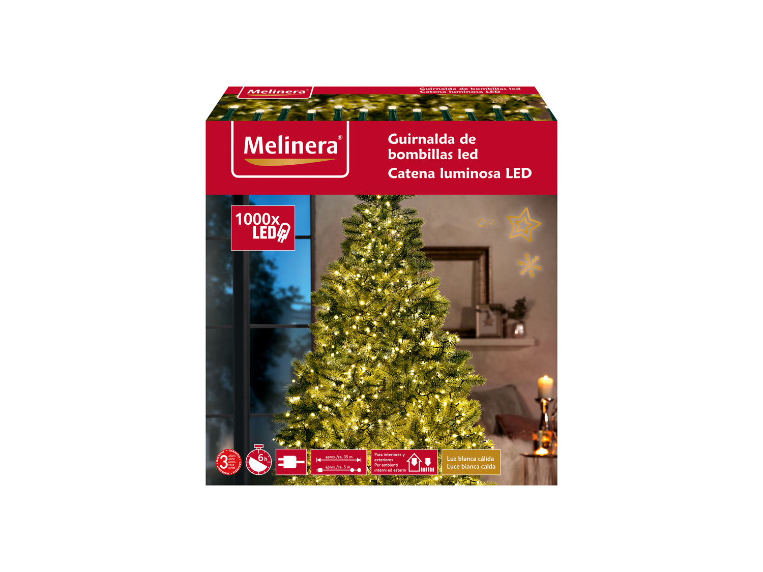 Catena luminosa 1000 LED Melinera, prezzo 27.99 €
- Per ambienti interni ...