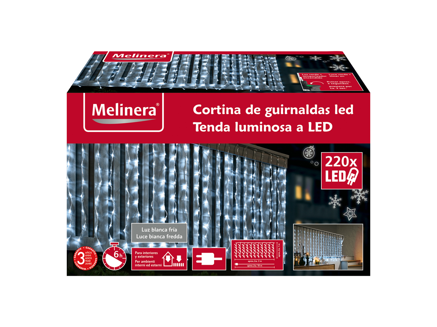 Tenda luminosa a LED Melinera, prezzo 17.99 €
- Per ambienti interni ...