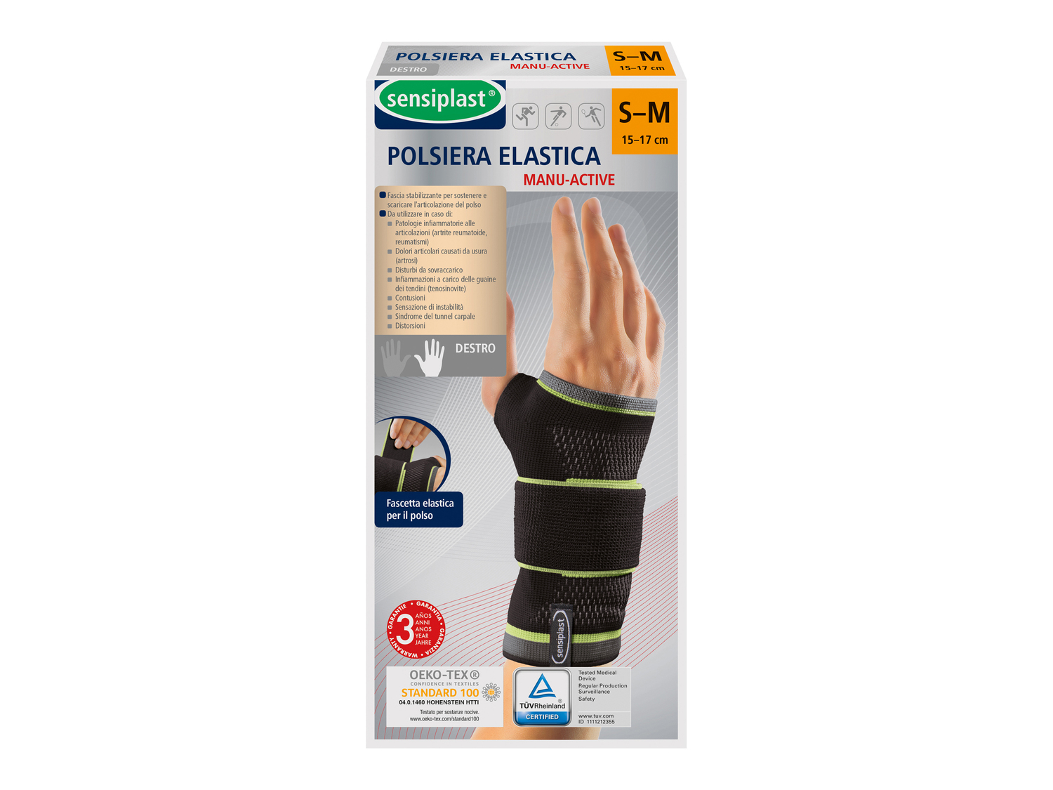 Polsiera elastica Sensiplast, prezzo 6.99 €
- Fascia stabilizzante per sostenere ...