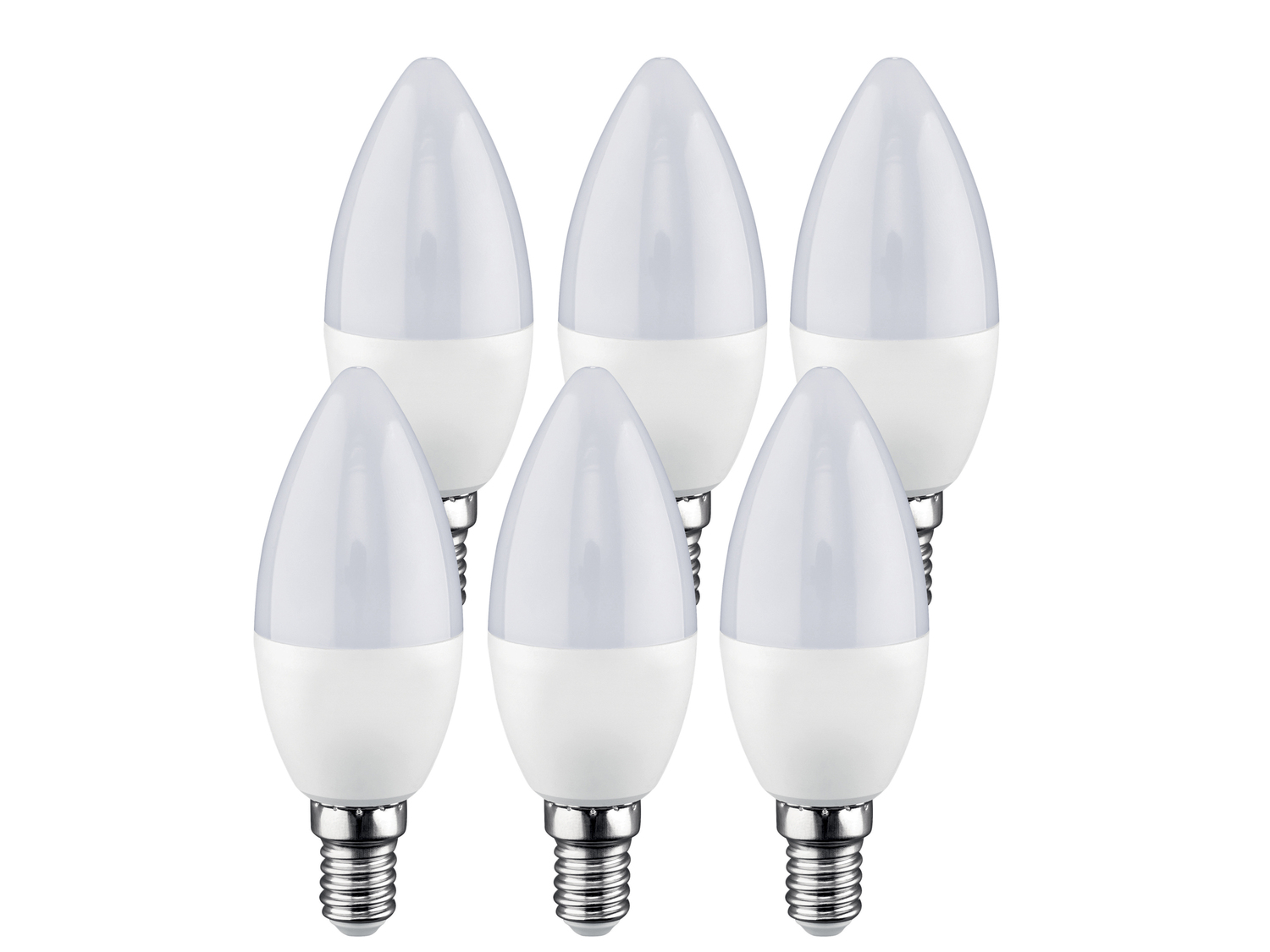 Lampadina LED Livarno Lux, prezzo 9.99 €
6 pezzi
Dati tecnici
- 6 W: E14 ...