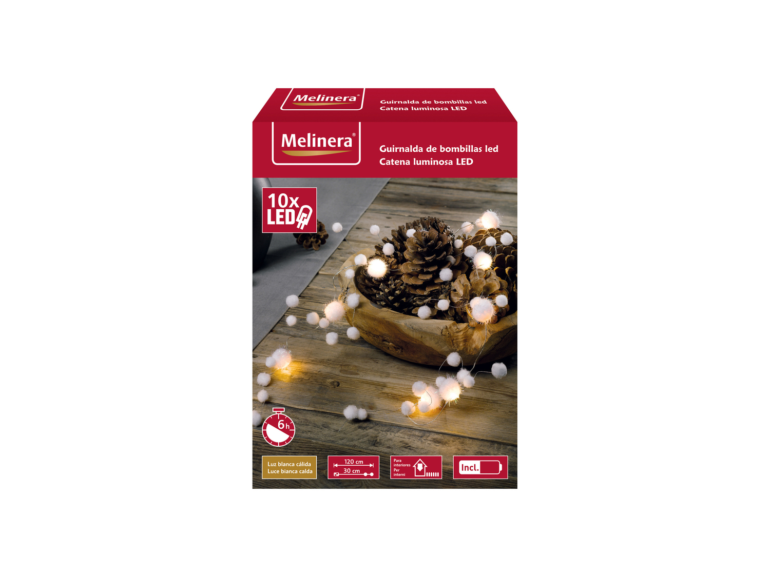 Catena LED decorativa Melinera, prezzo 3.99 €
- Per interni
- 10 LED ...