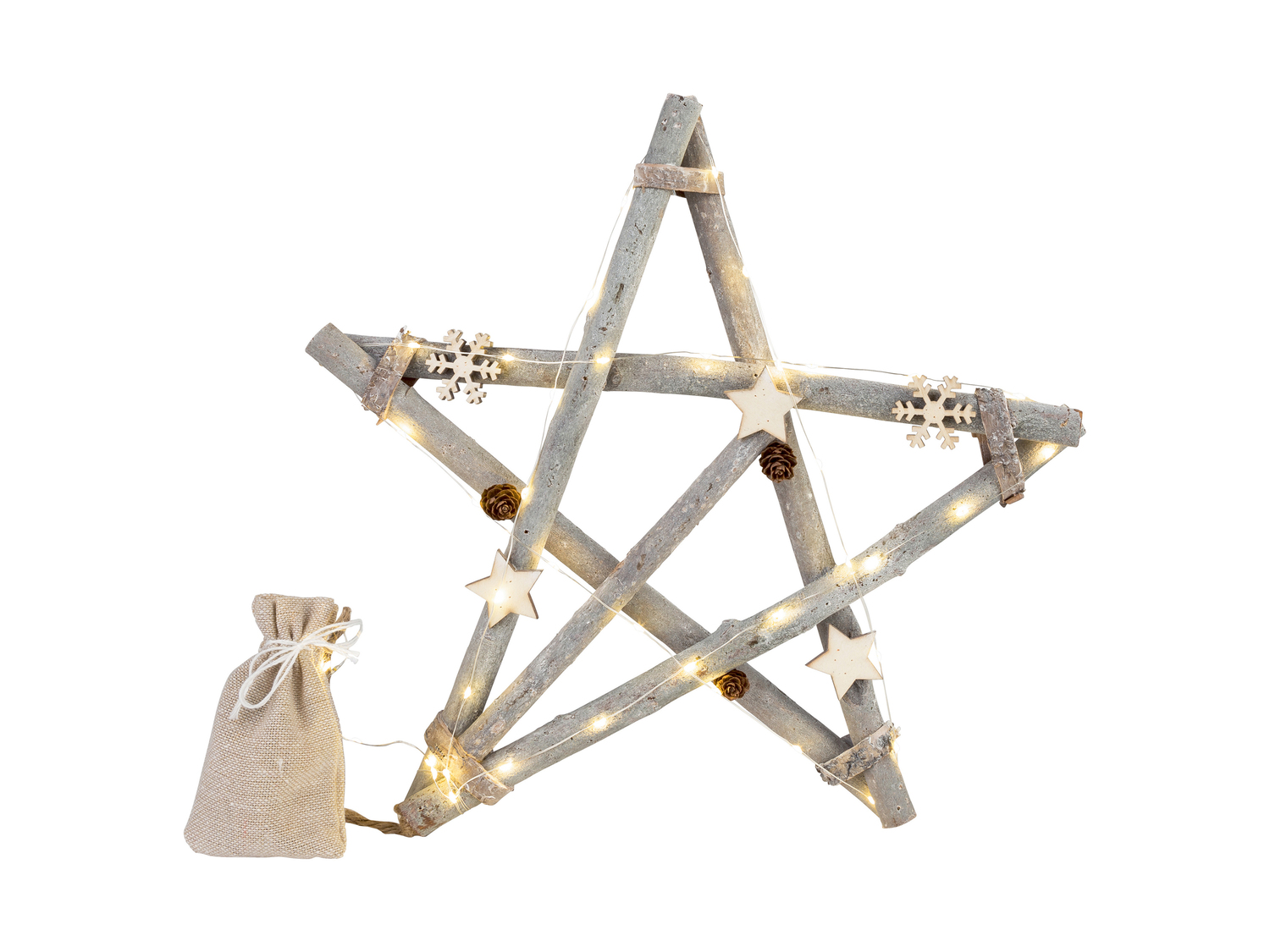 Decorazioni in legno con LED Melinera, prezzo 9.99 €
- Con luce bianca ...
