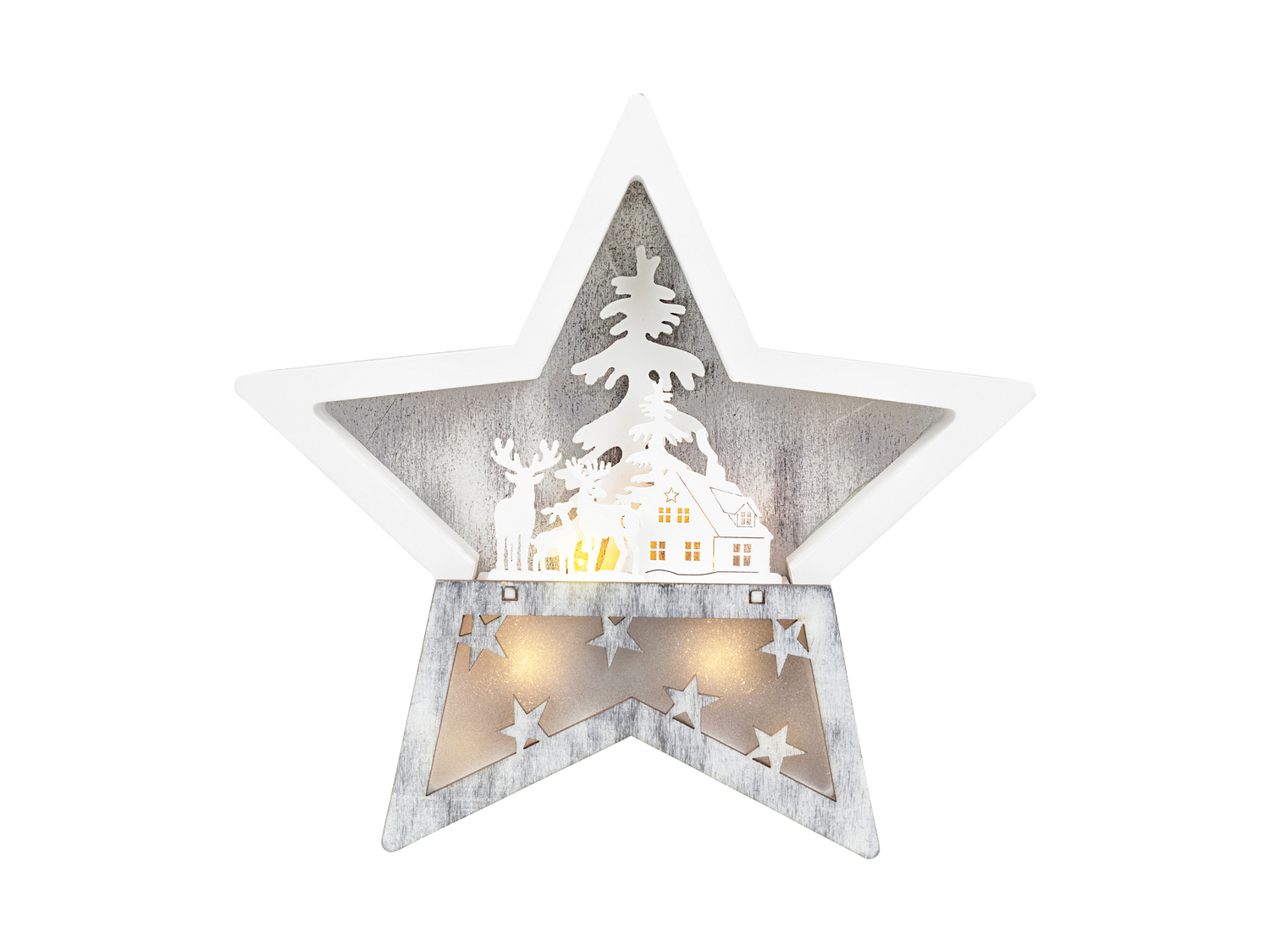 Decorazioni natalizie in legno con LED Melinera, prezzo 6.99 €
-
Batterie ...