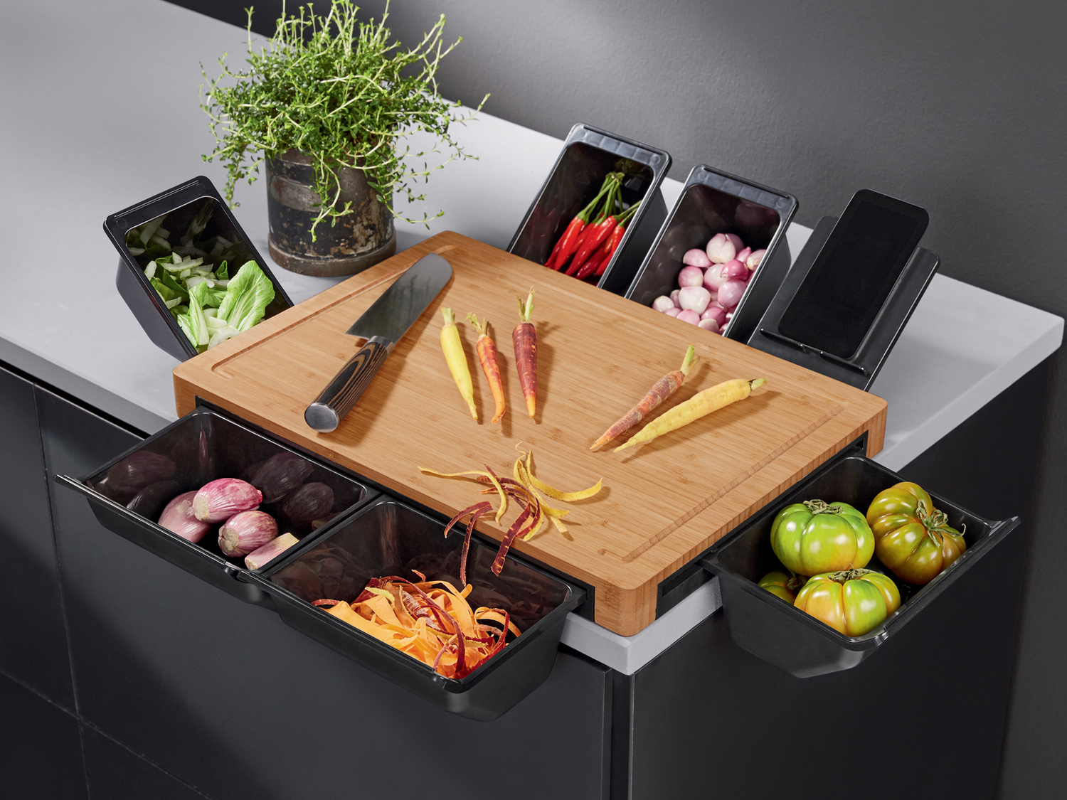 Tagliere multiuso Ernesto, prezzo 29.99 €
- Con 3 contenitori grandi, ...