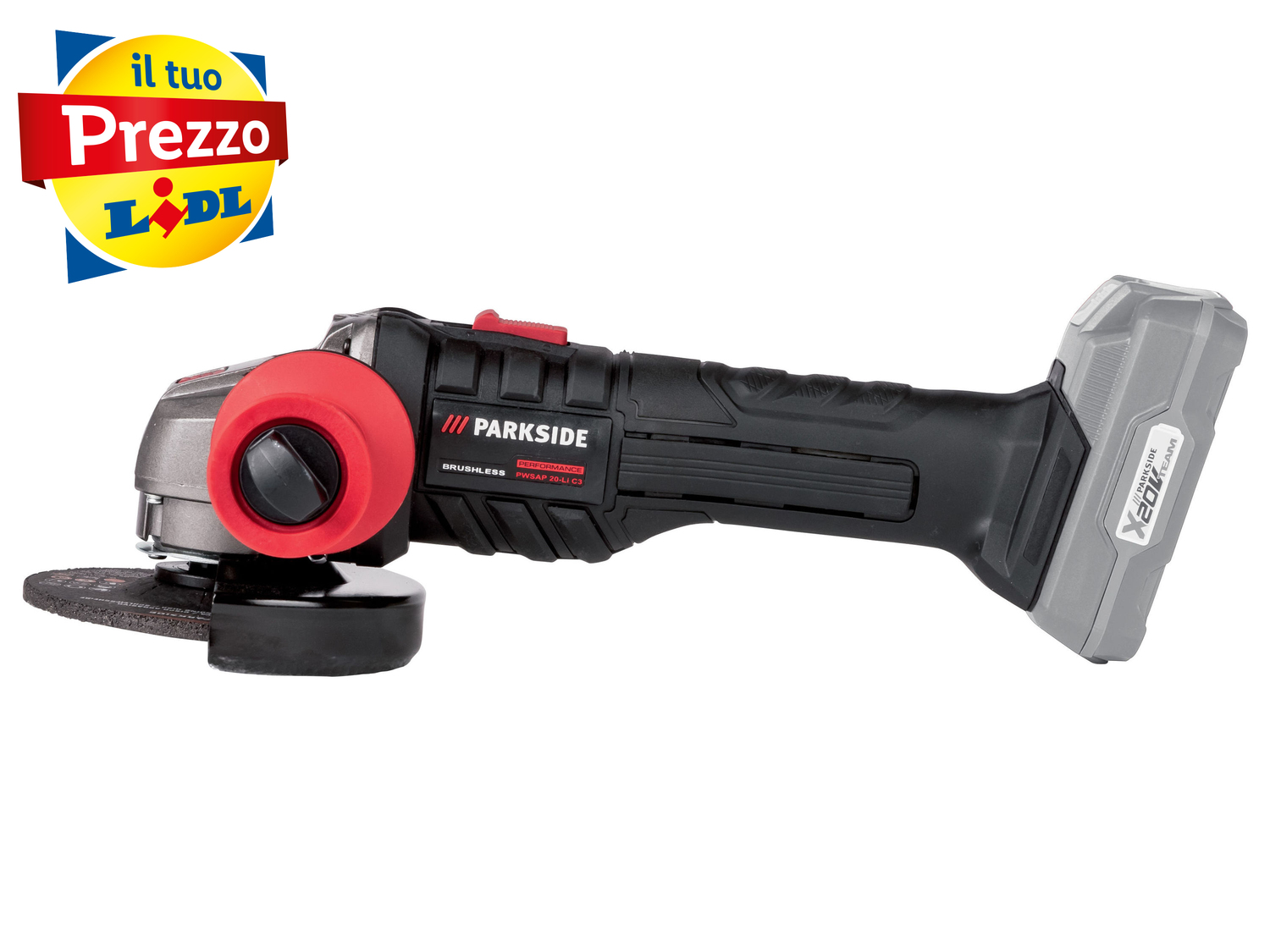 Smerigliatrice angolare ricaricabile Parkside, X20VTeam, Parkside Performance, prezzo ...