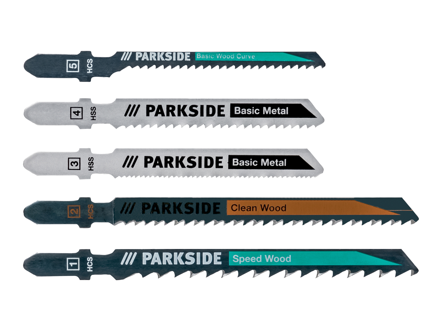 Set lame per seghetto a pendolo Parkside, prezzo 3.49 €
5 pezzi
Caratteristiche