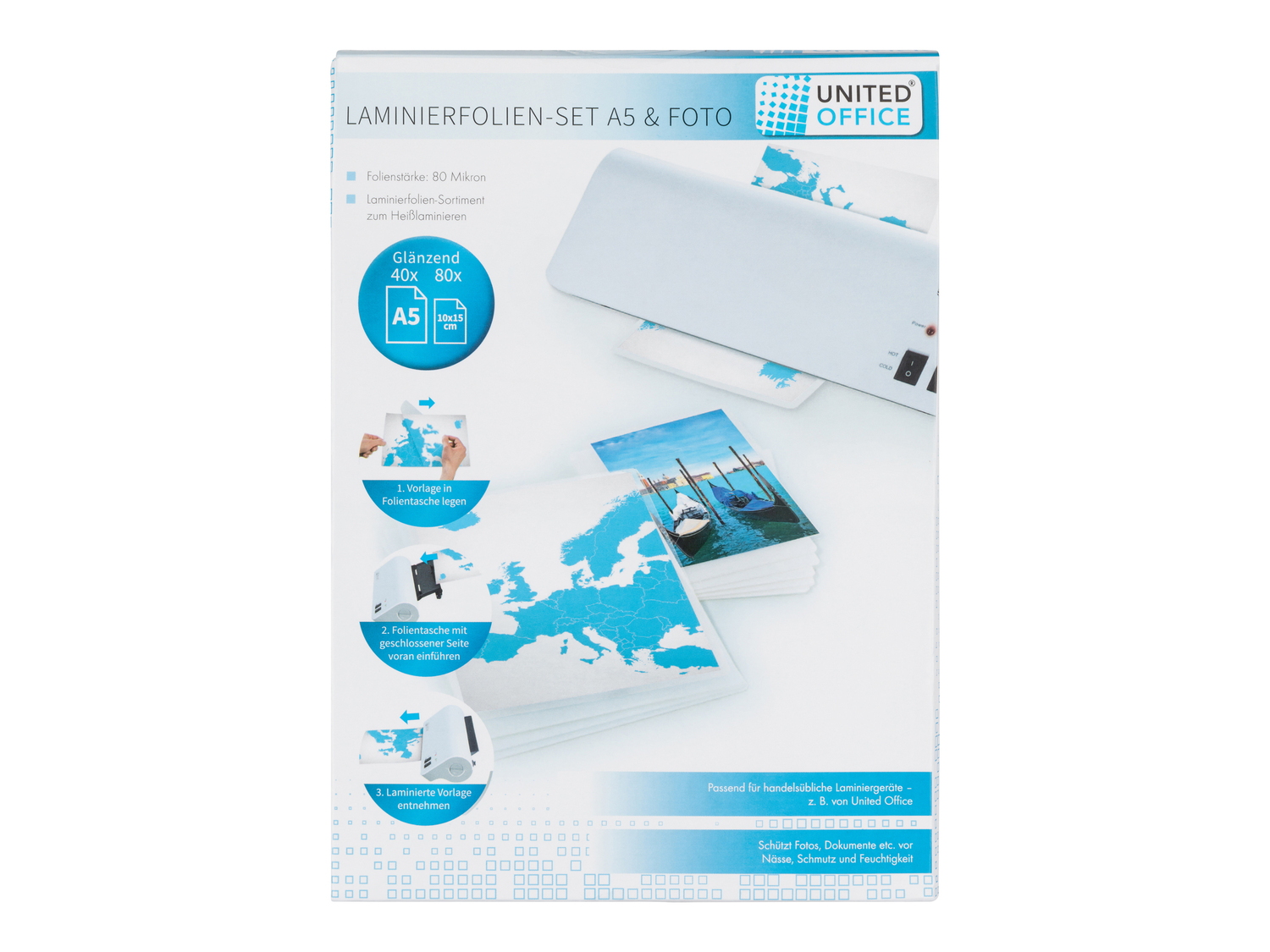 Fogli per plastificatore United Office, prezzo 2.99 €
- A4, 40 pezzi ...