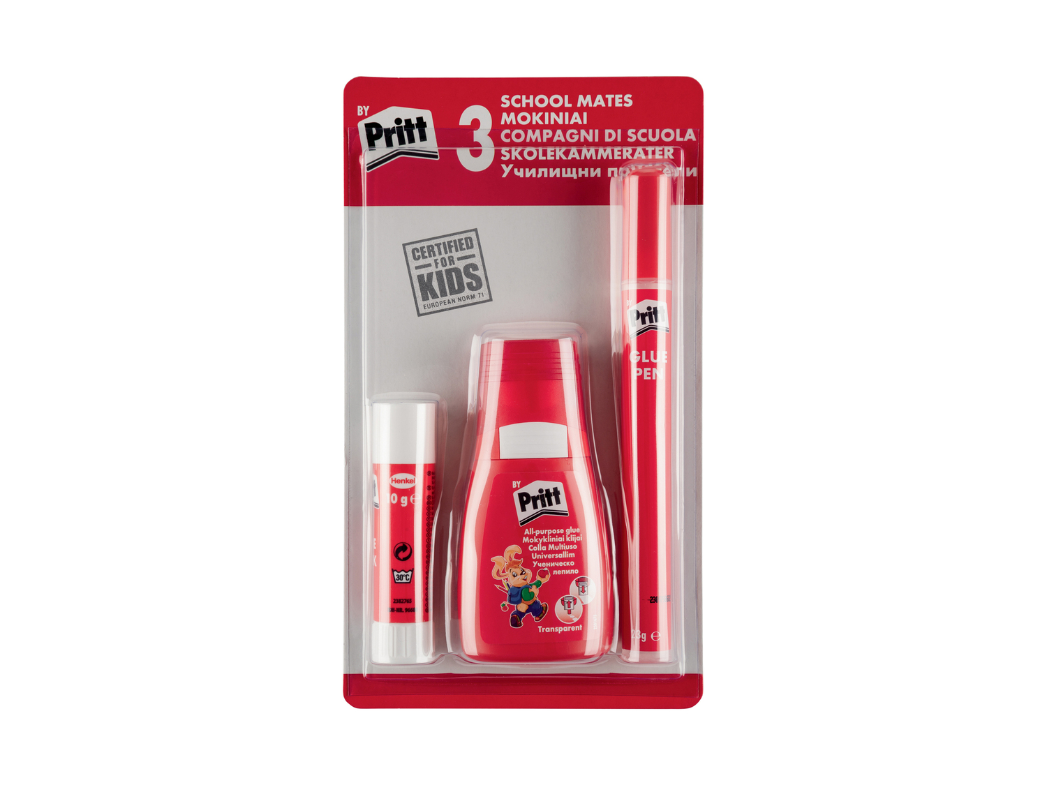Set colle Pritt, prezzo 2.49 €
3x 20 g o 3 pezzi
Caratteristiche