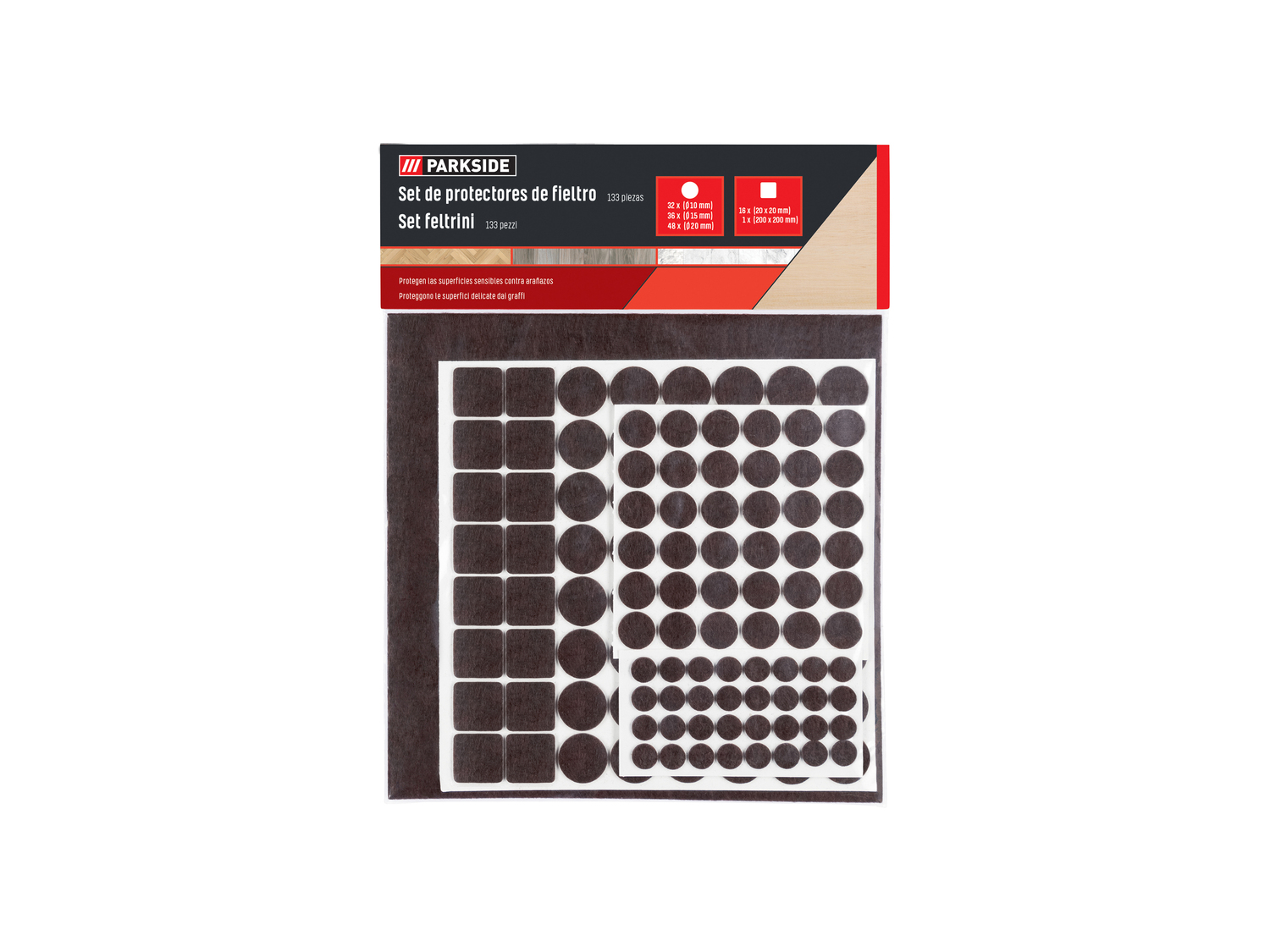 Set feltrini o pad protettivi Parkside, prezzo 0.99 €
Caratteristiche