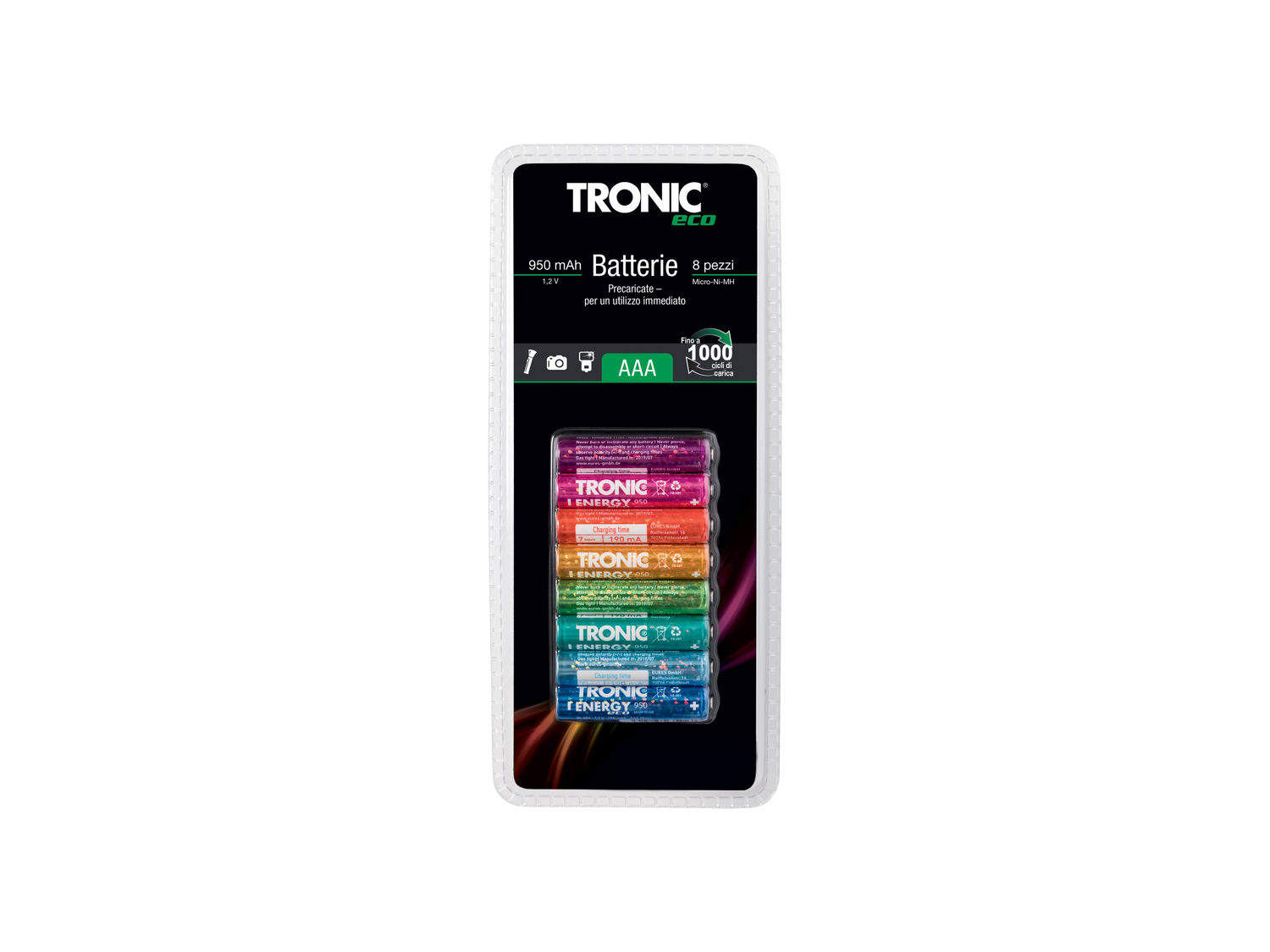 Batterie ricaricabili Tronic, prezzo 6.99 €
8 pezzi
- AA o AAA
Caratteristiche ...