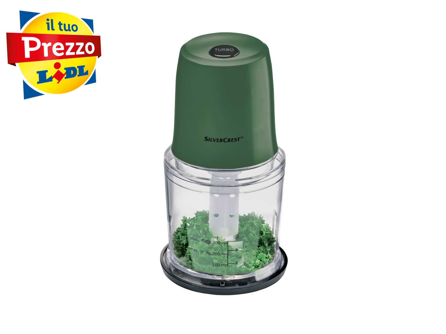 Tritatutto elettrico Silvercrest Kitchen Tools, prezzo 9.99 €
- Con pulsante ...