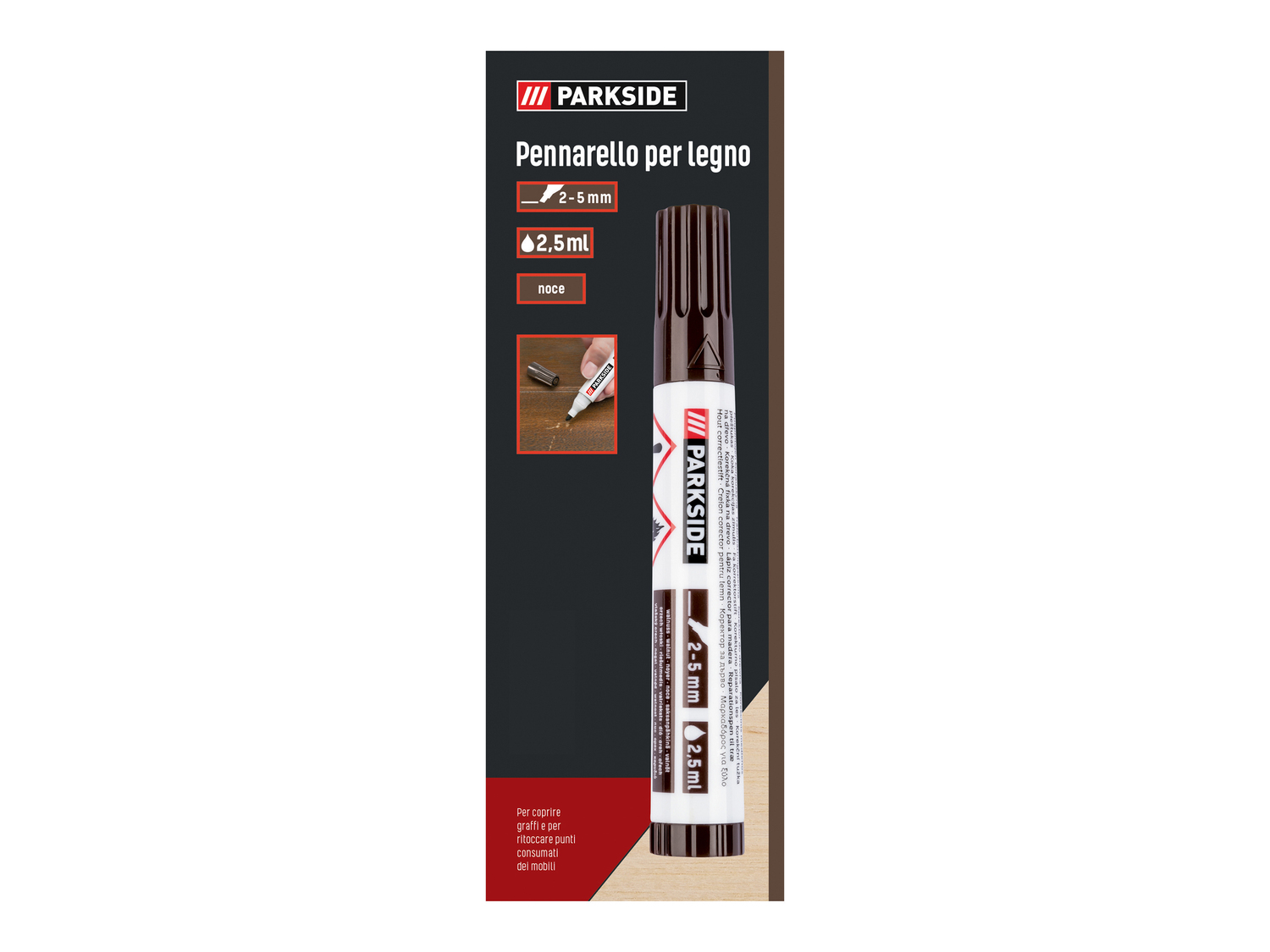 Pennarello per fughe o legno Parkside, prezzo 1.49 €
Caratteristiche